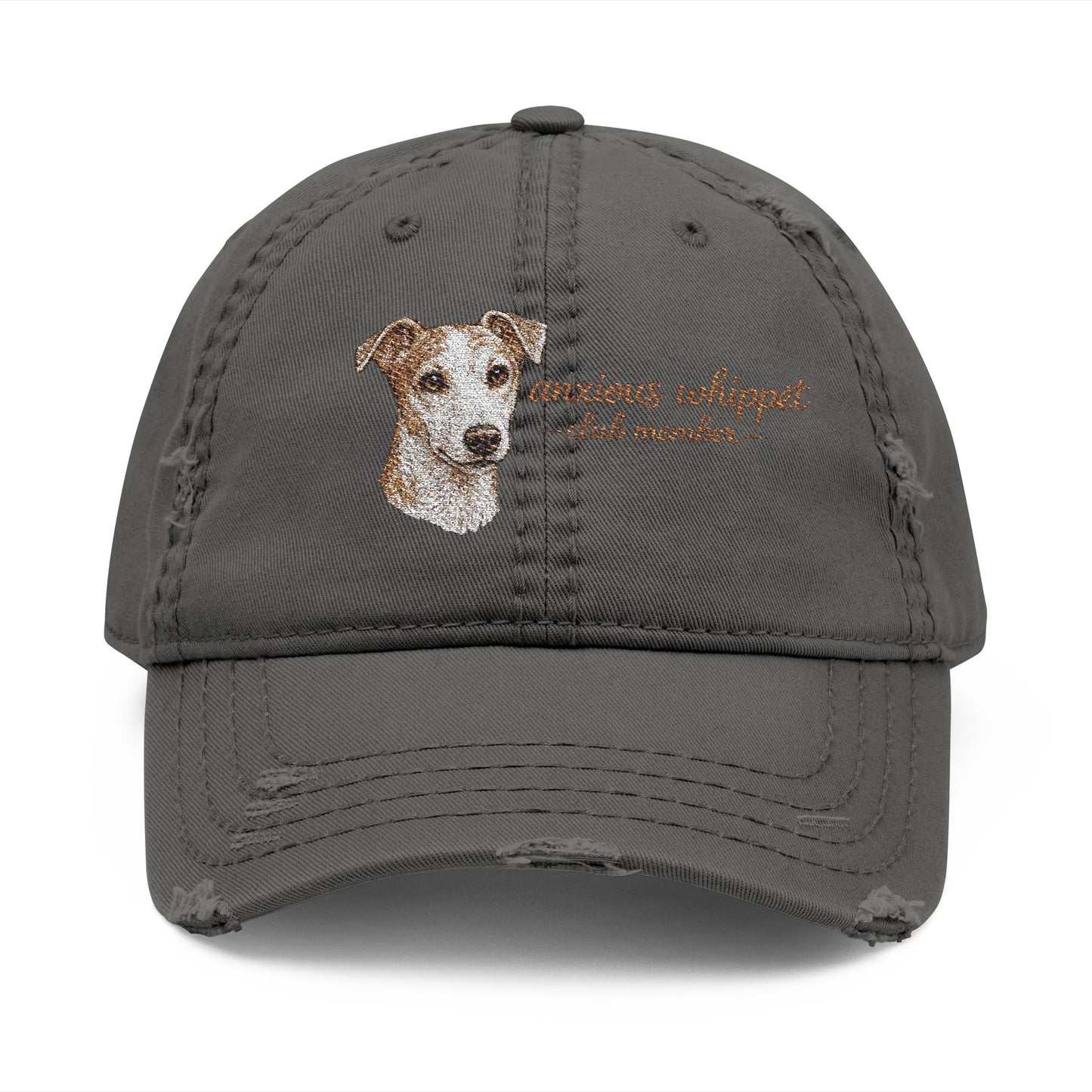 Anxious Whippet Embroidered Dog hat