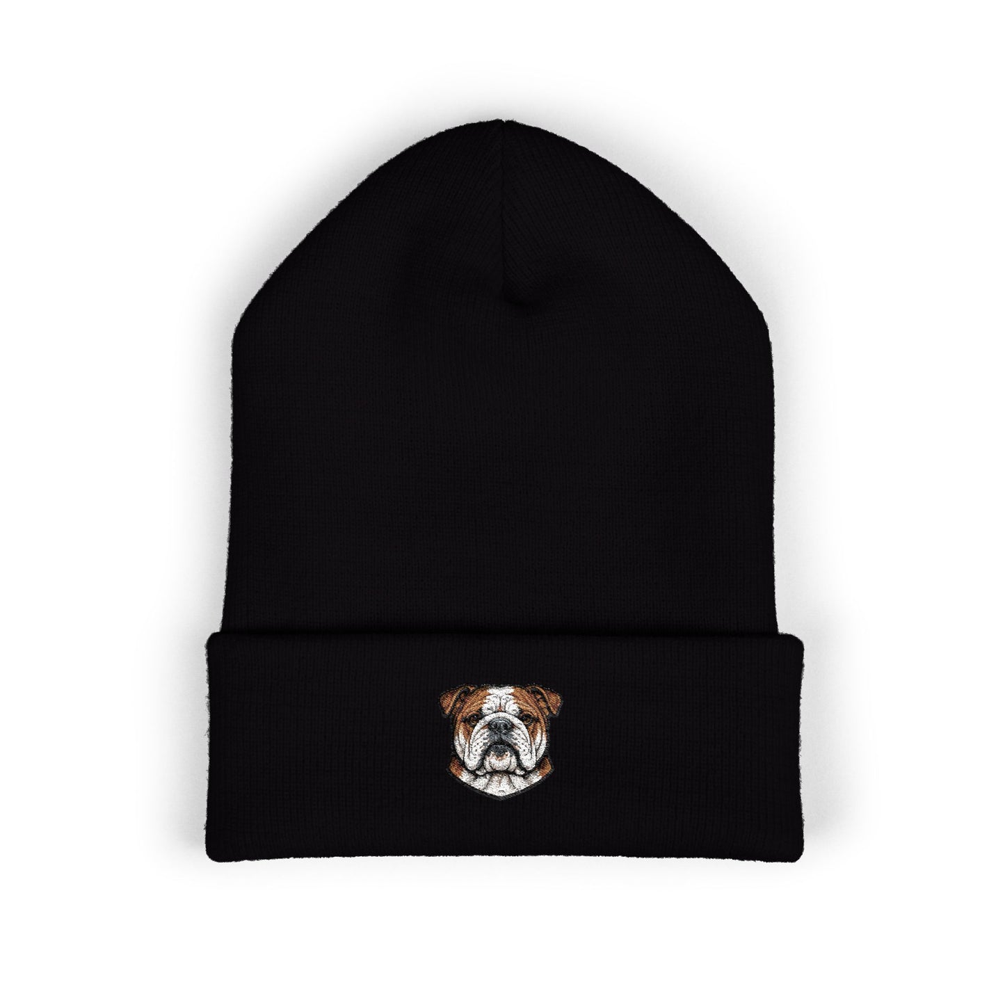 English Bulldog Embroidered Beanie | Cuffed Knit Hat