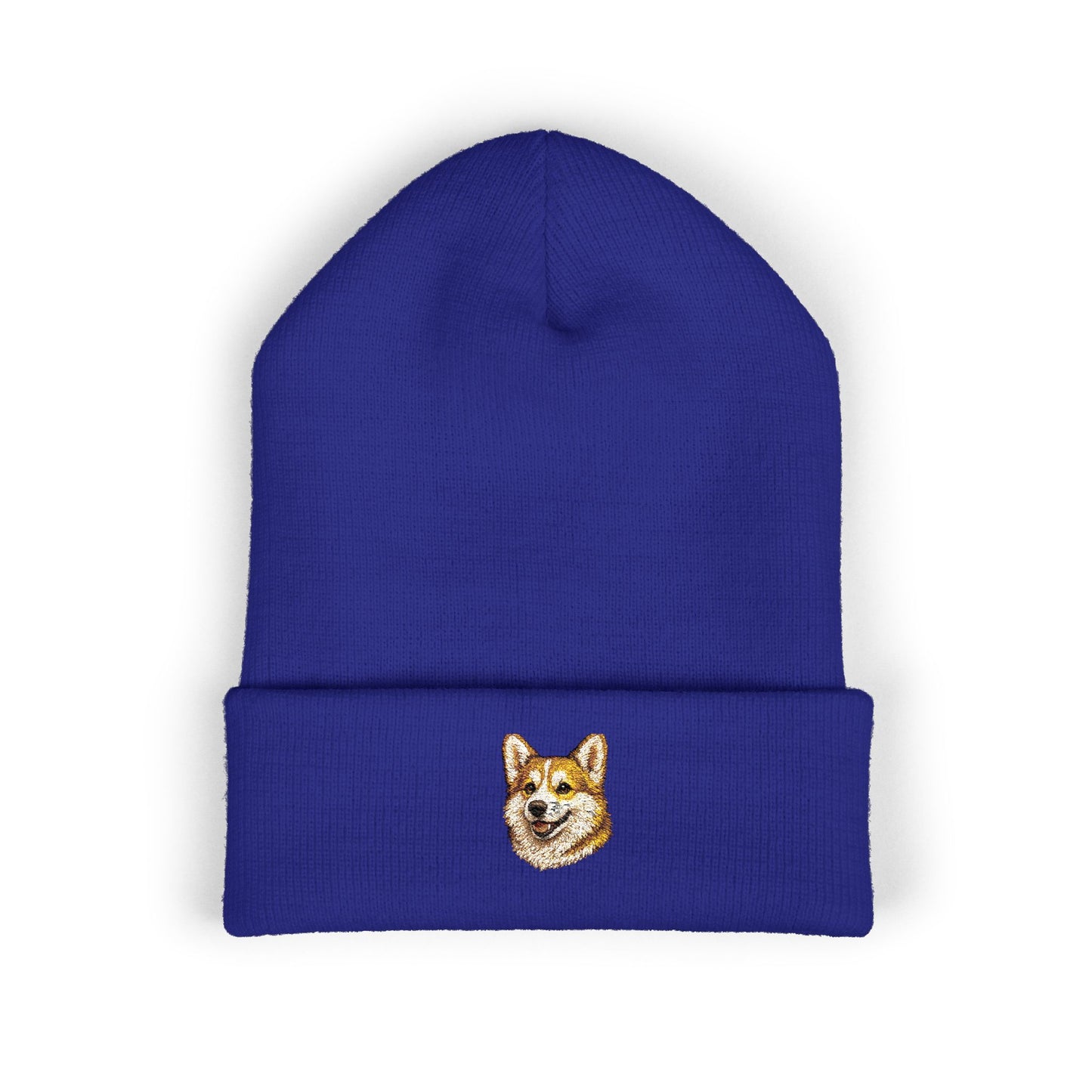 Corgi Embroidered Beanie | Cuffed Knit Hat