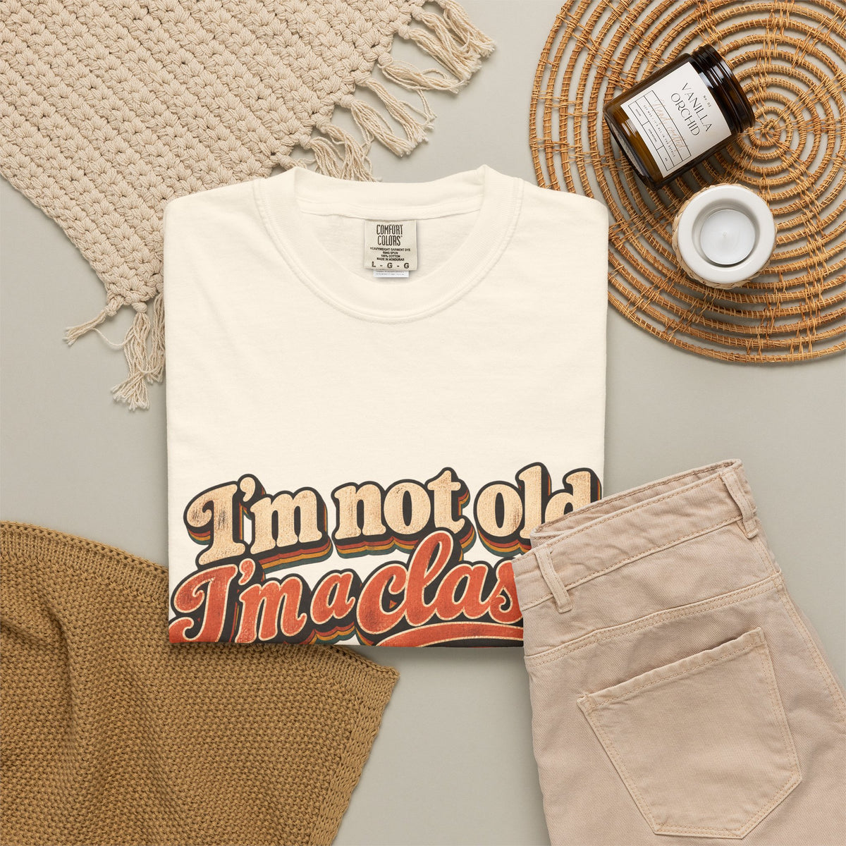 I'm Not Old I'm a Classic T-shirt | Retro Script Vintage Typography