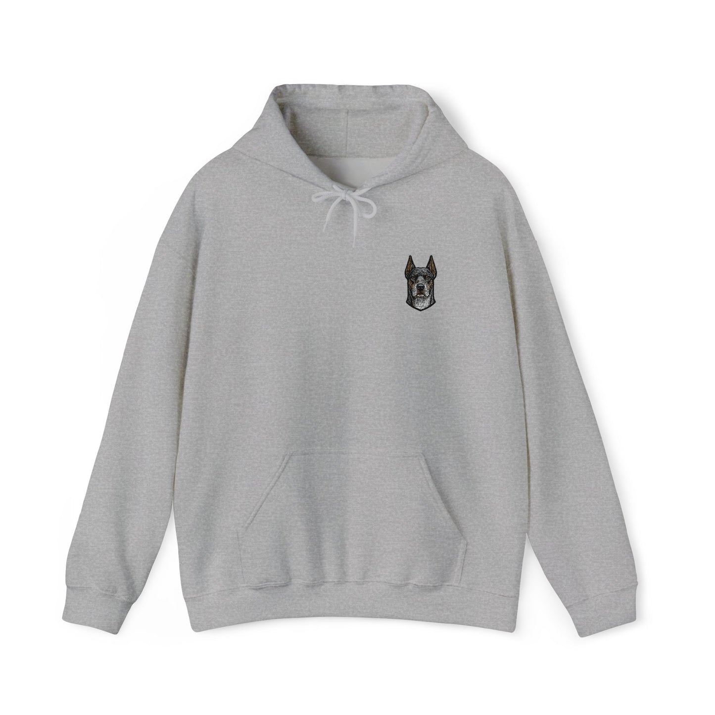 Great Dane embroidered design on hooded sweatshirt