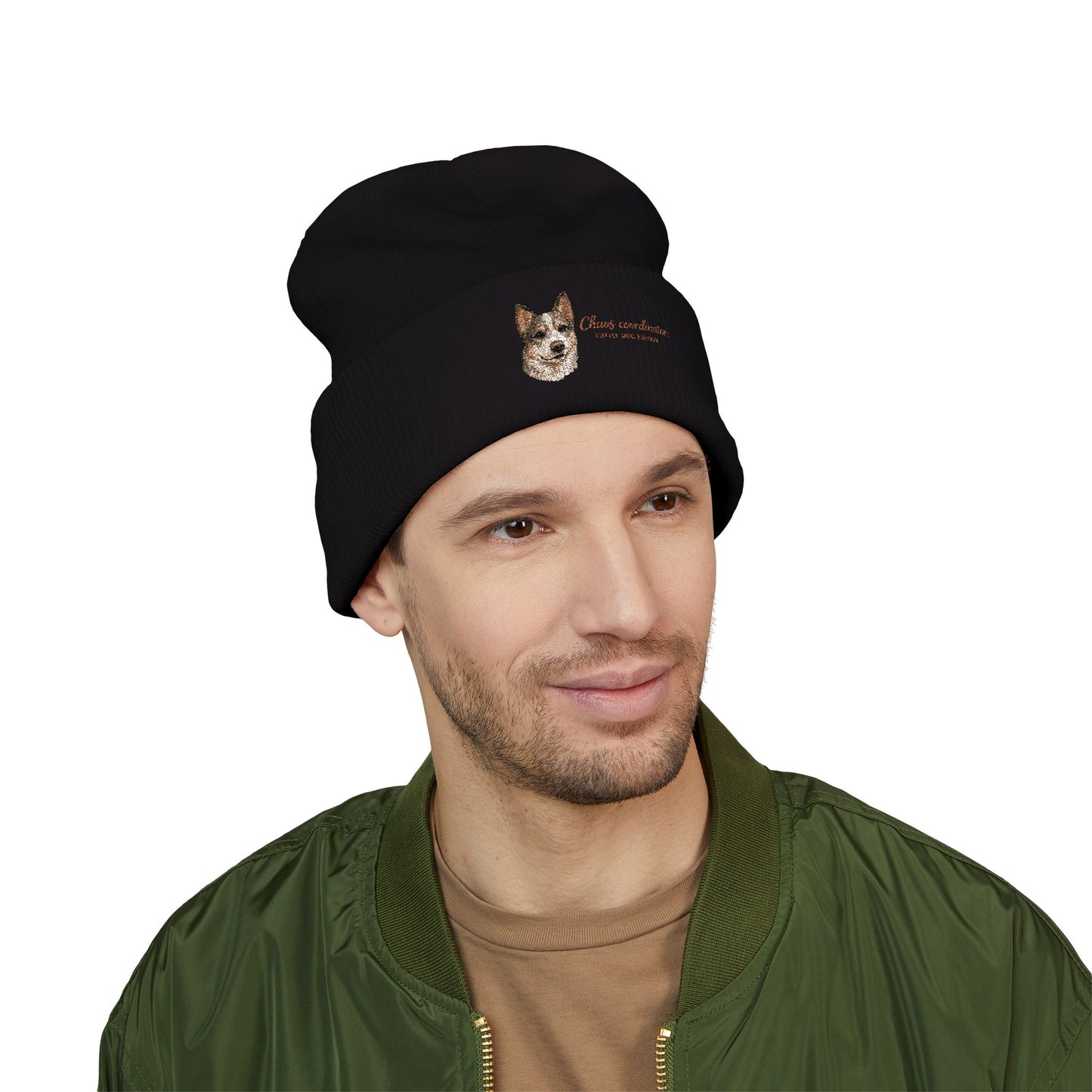 Australian Cattle Dog Embroidered Beanie | Cuffed Knit Hat