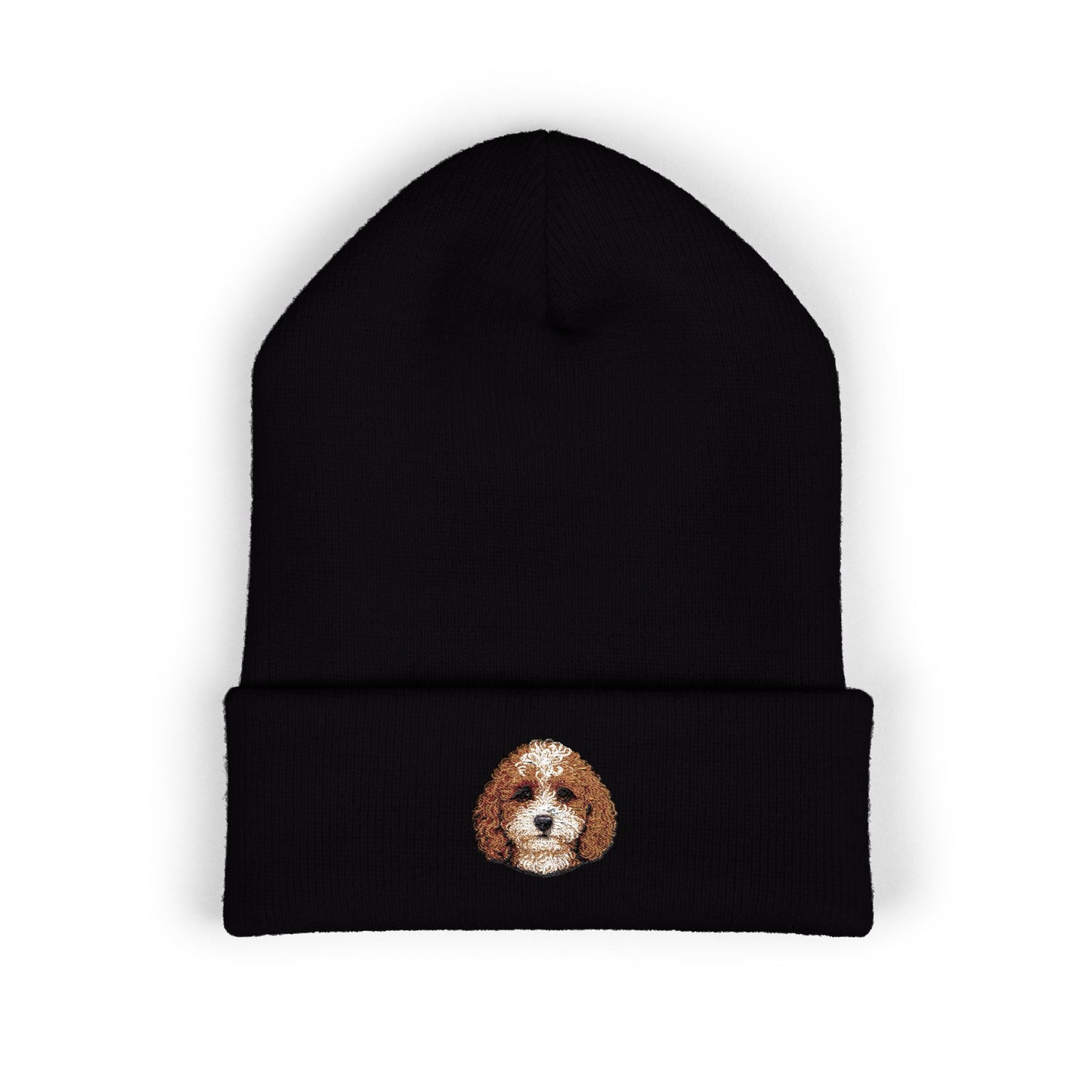 Cavapoo Dog Embroidered Beanie | Cuffed Knit Hat