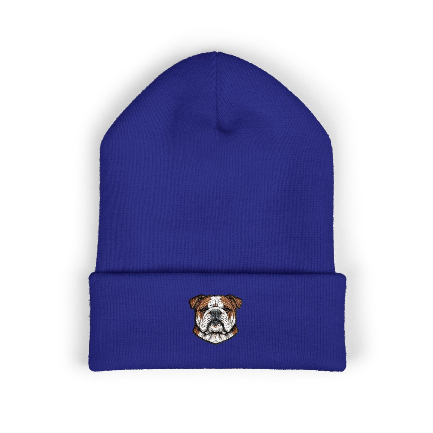 English Bulldog Embroidered Beanie | Cuffed Knit Hat
