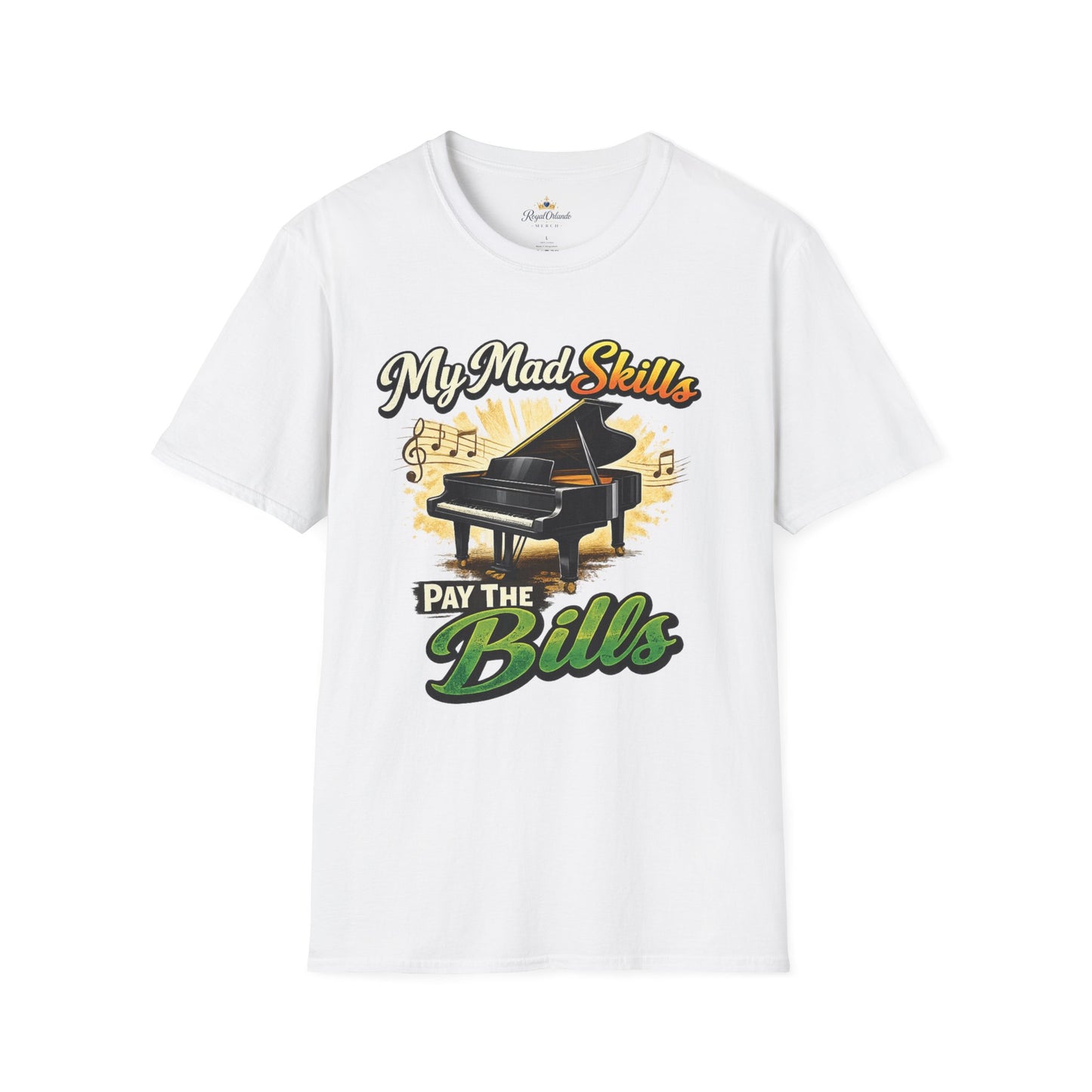 My Mad Skills Pay The Bills Piano T-Shirt | Musician Piano Tee