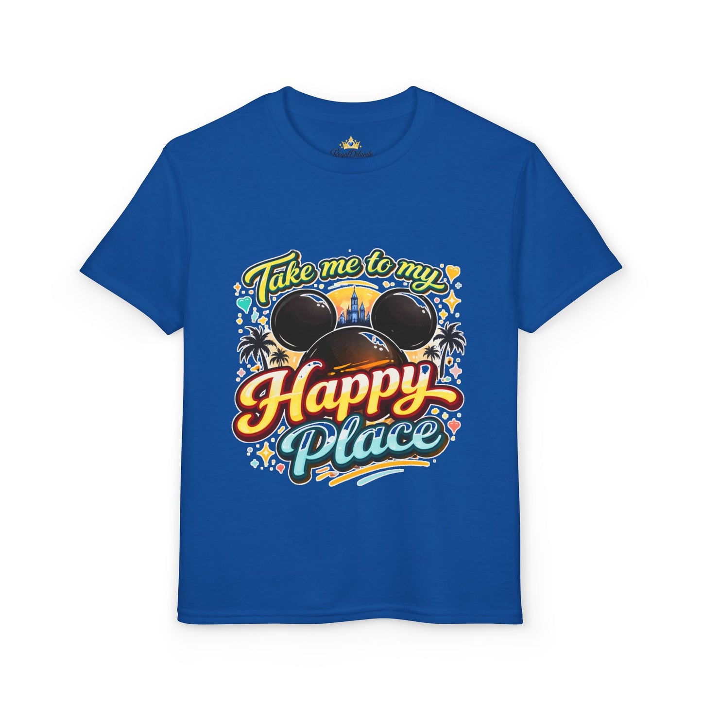 Take Me To My Happy Place Youth T-Shirt | Mickey Ears Sunset Theme