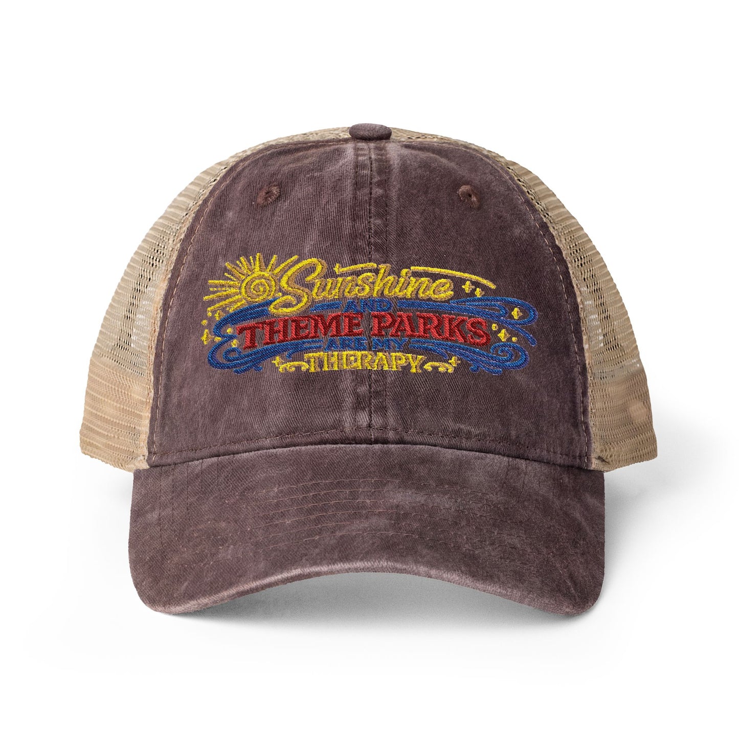 Women's Washed Mesh-Back Cap Sunshine and theme parks are my therapy vacation hat