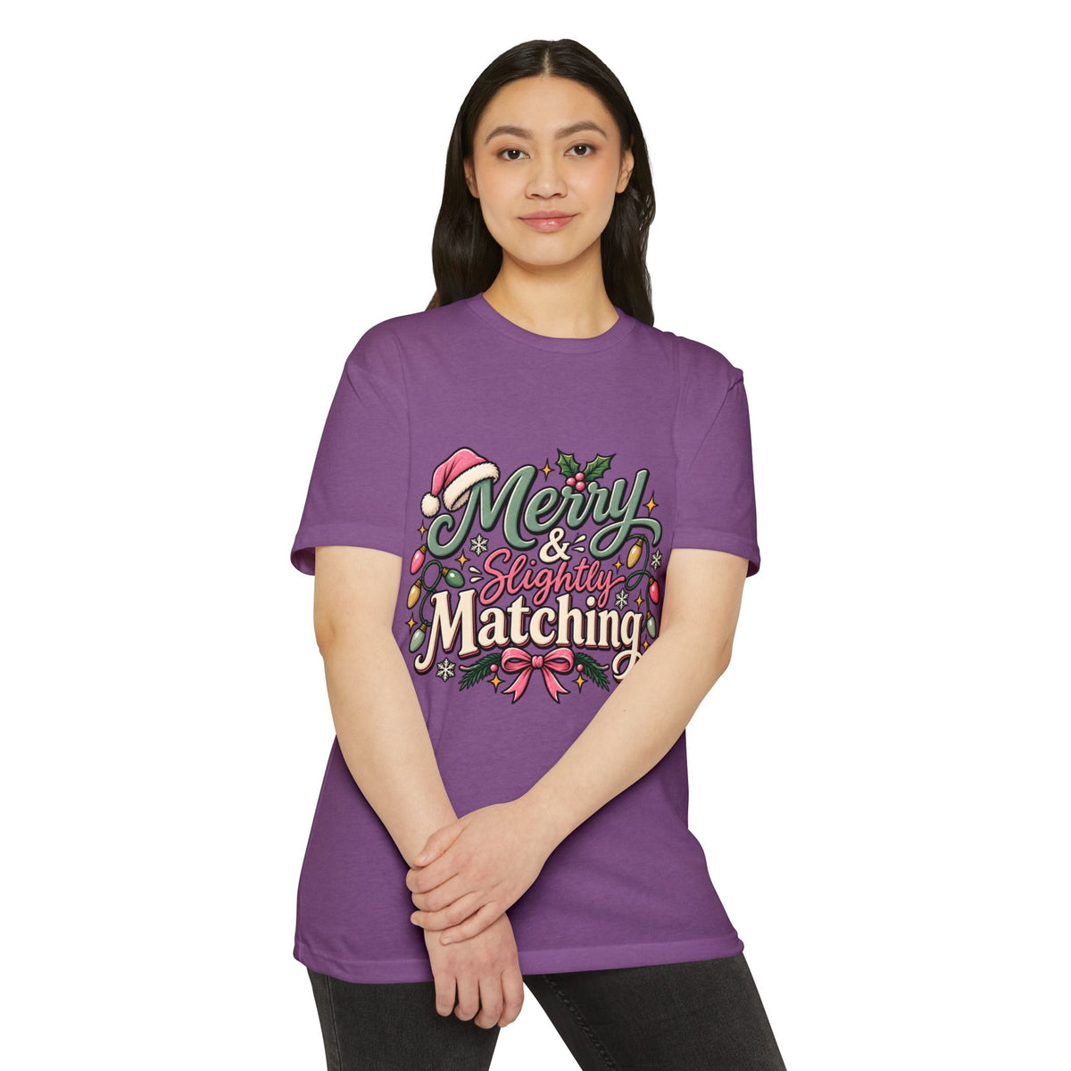 Christmas T-Shirt — "Merry & Slightly Matching" Festive Holiday Tee- Family pajamas