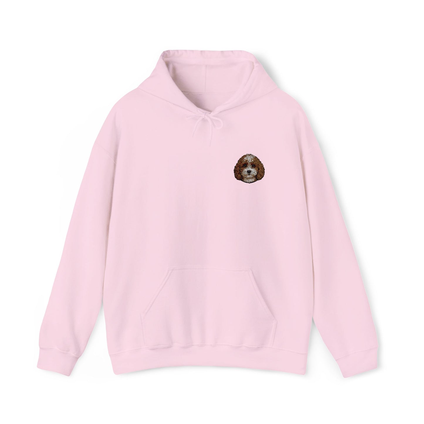 Cavapoo embroidered design on hooded sweatshirt