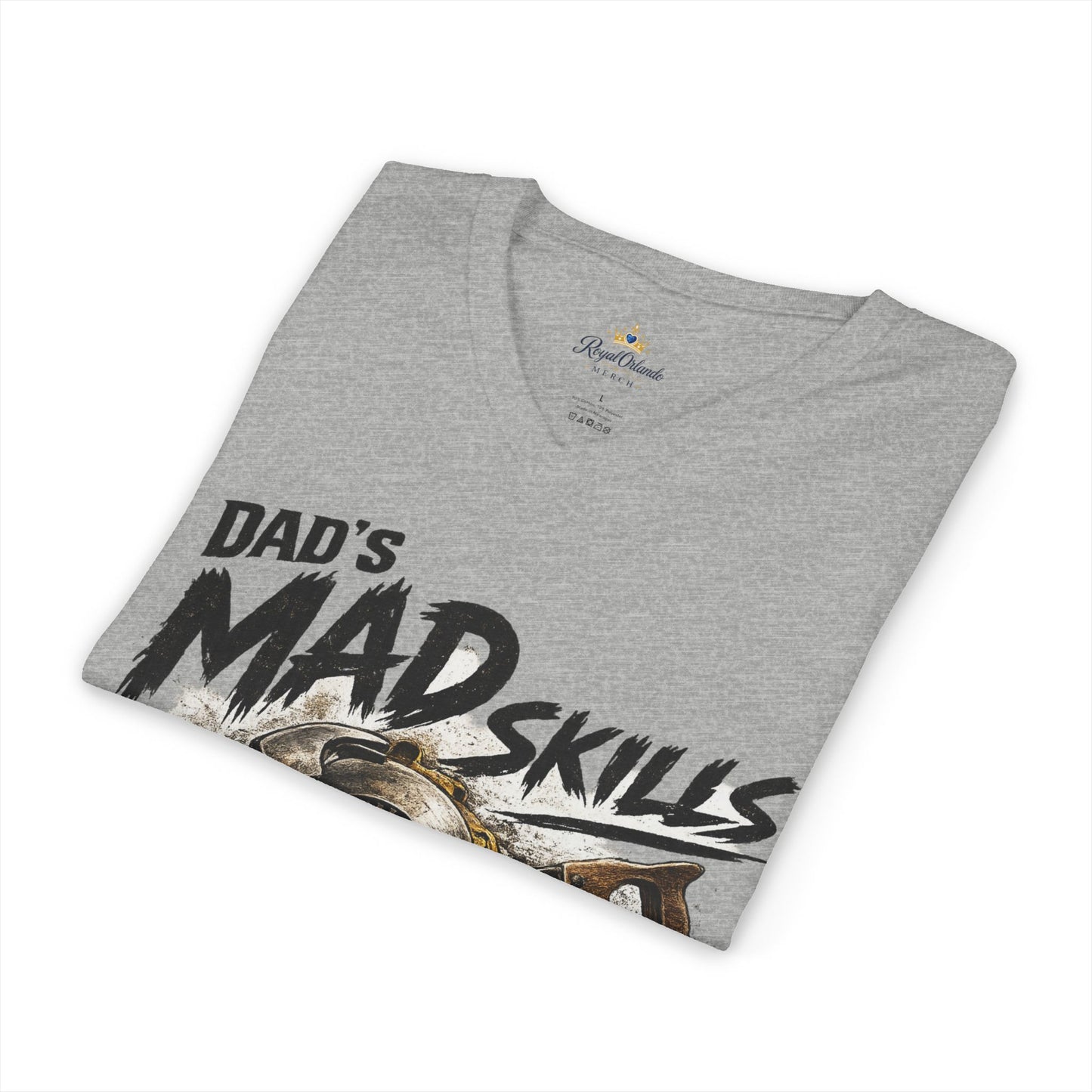 Dad's Mad Skills Pay The Bills V-Neck T-Shirt | Tool Belt Graphic Tee