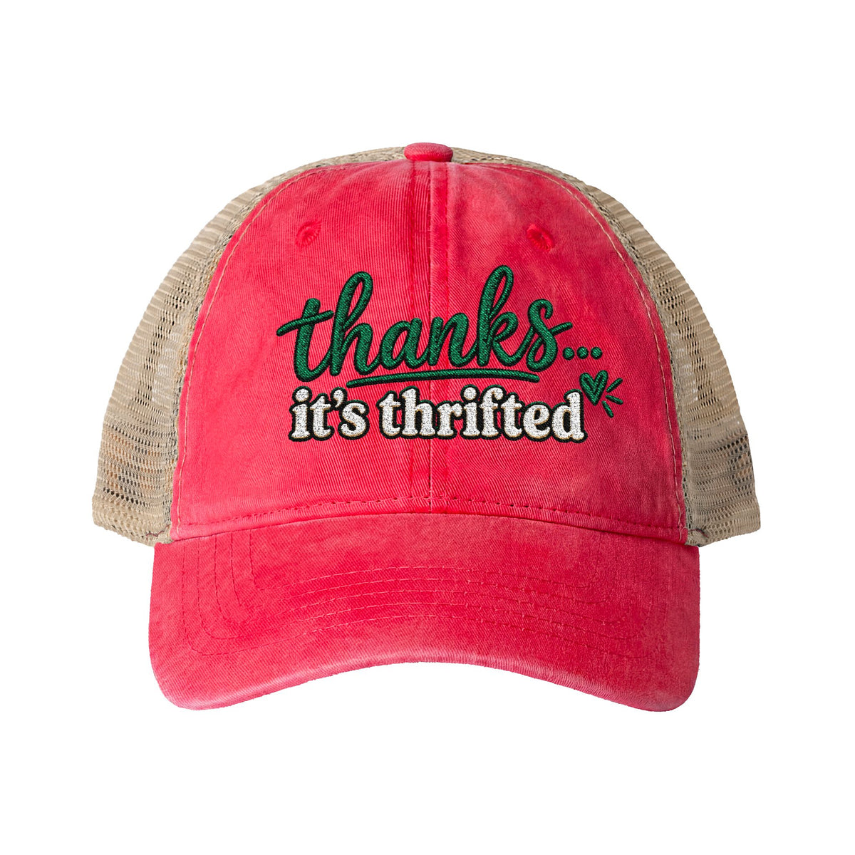 Women's Washed Mesh-Back Cap- Thanks it's thrifted