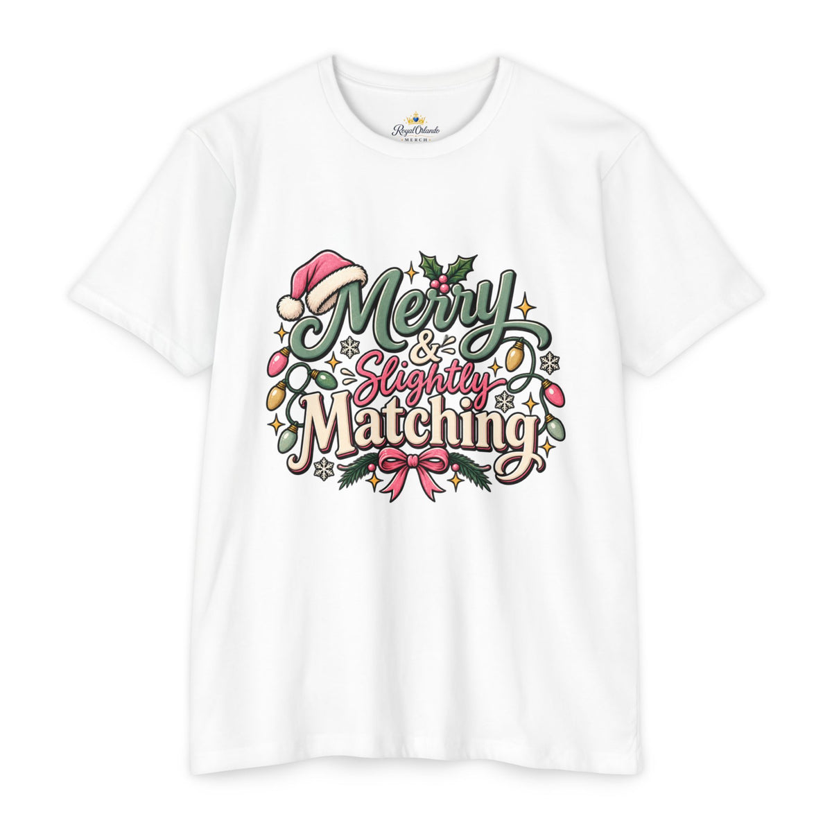 Christmas T-Shirt — "Merry & Slightly Matching" Festive Holiday Tee- Family pajamas