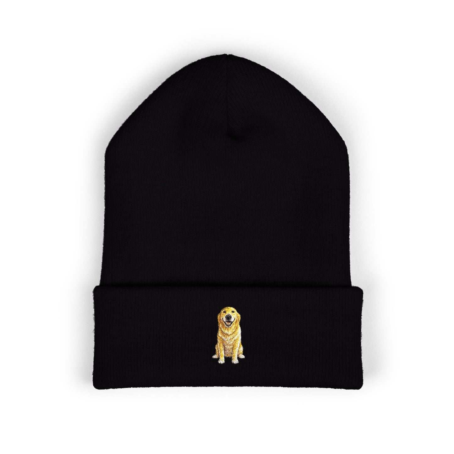 Yellow Labrador  Embroidery Beanie | Cuffed Knit Hat
