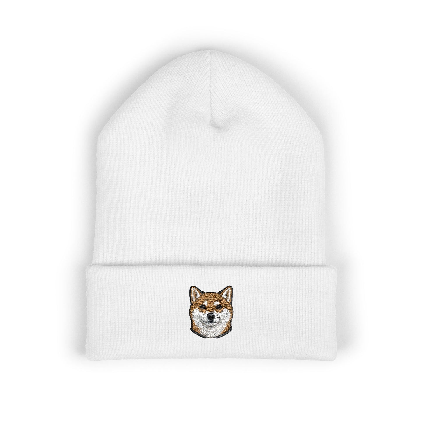 Shiba Inu Embroidered Beanie | Cuffed Knit Hat