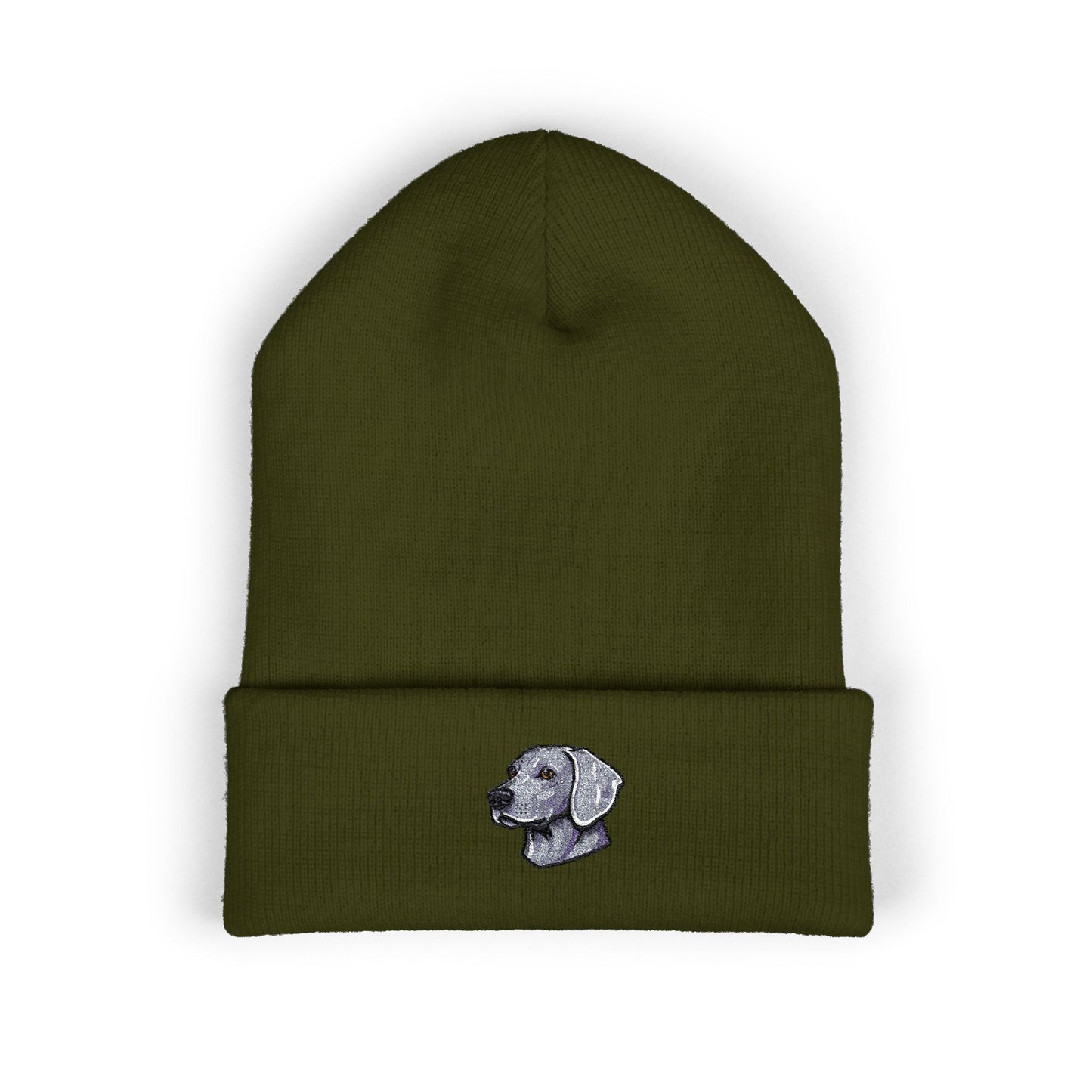 Weimaraner Embroidered Beanie | Cuffed Knit Hat