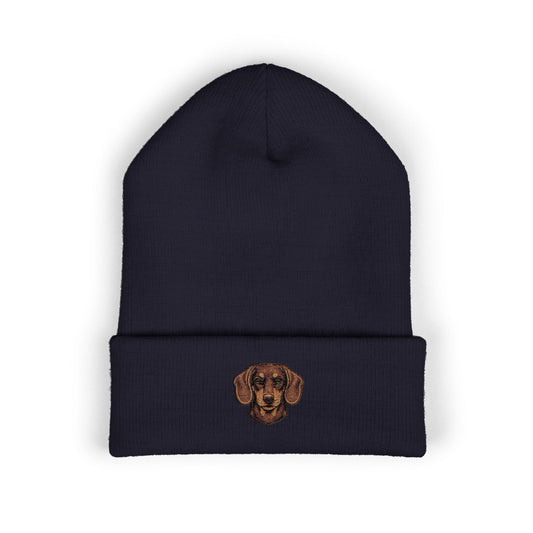 Dachshund Embroidered Beanie | Cuffed Knit Hat