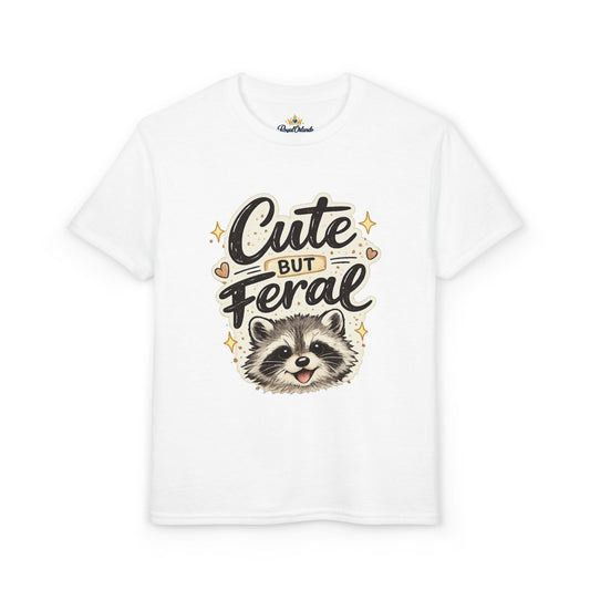 Cute but Feral Raccoon Youth T-Shirt | Kids Animal Graphic Tee
