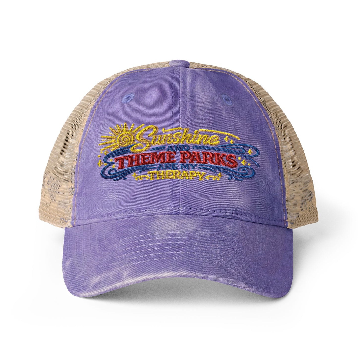 Women's Washed Mesh-Back Cap Sunshine and theme parks are my therapy vacation hat