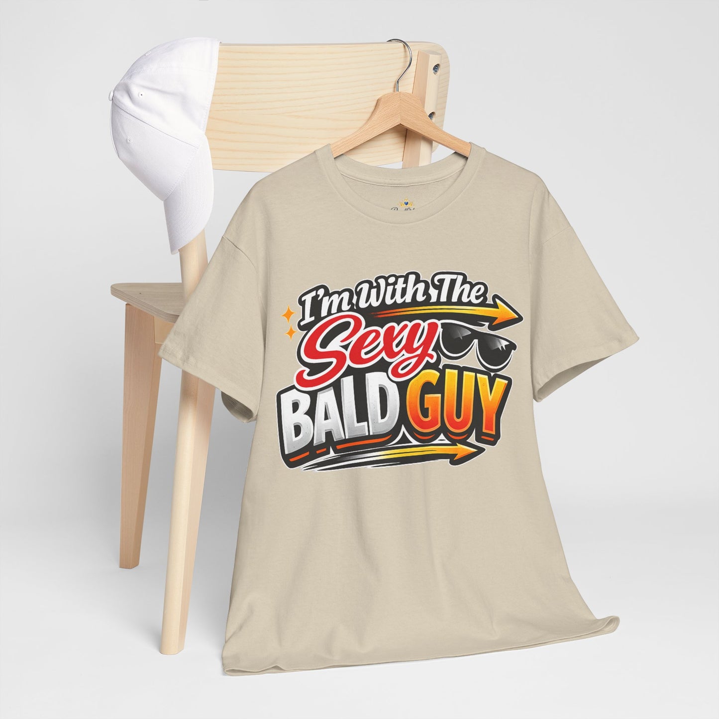 I'm With The Sexy Bald Guy T-Shirt | Funny Novelty Shirt, Sunglasses Graphic