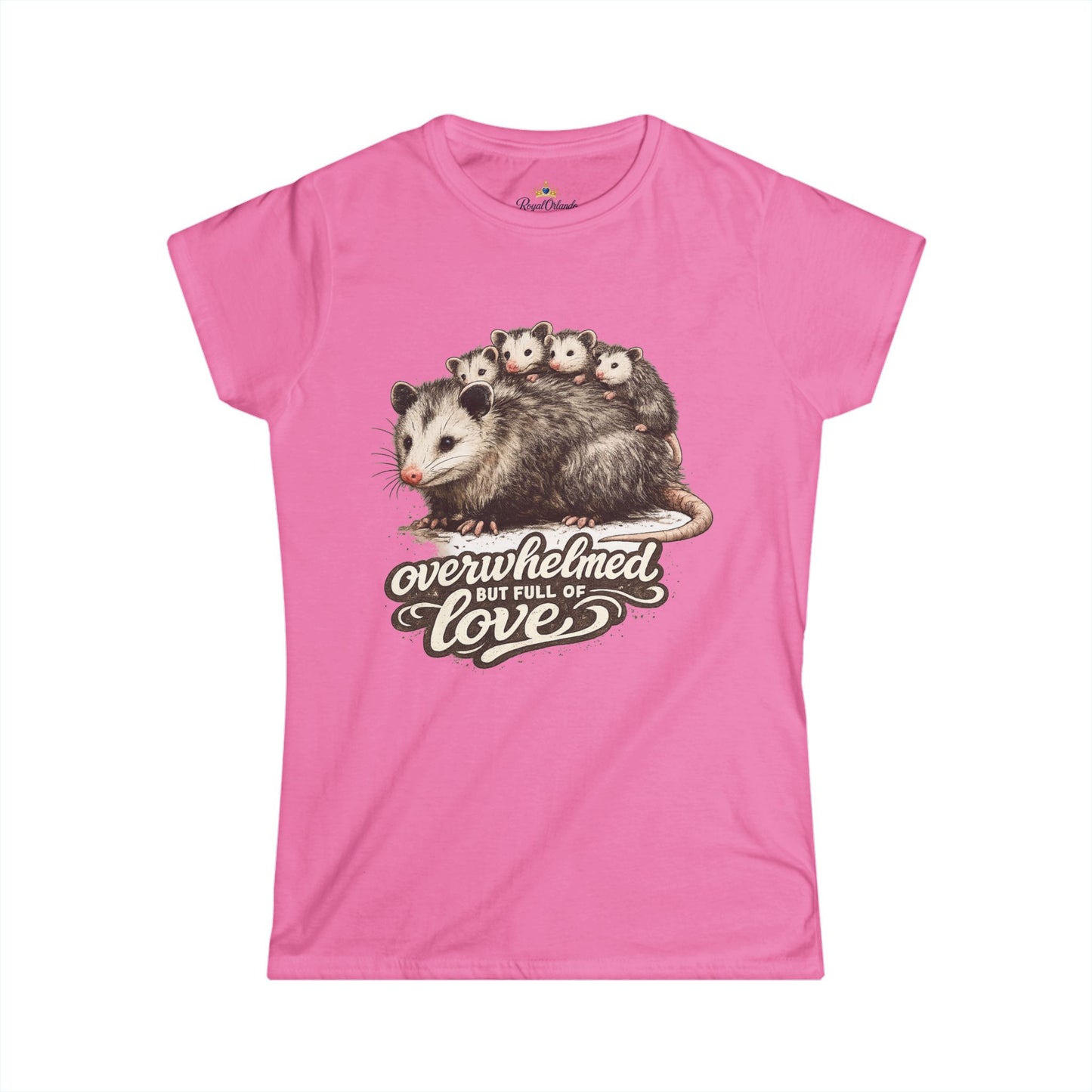 Possum Family Illustration Tee | "Overwhelmed But Full of Love" design Mother's day gift