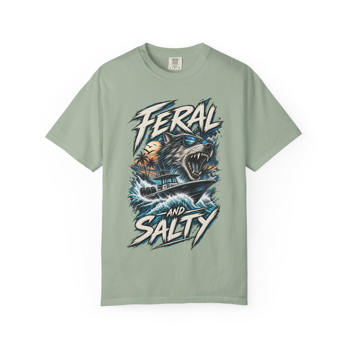 T-Shirt — "Feral and Salty" Aggressive Sea Bear Graphic Tee