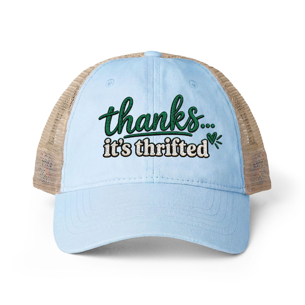 Women's Washed Mesh-Back Cap- Thanks it's thrifted
