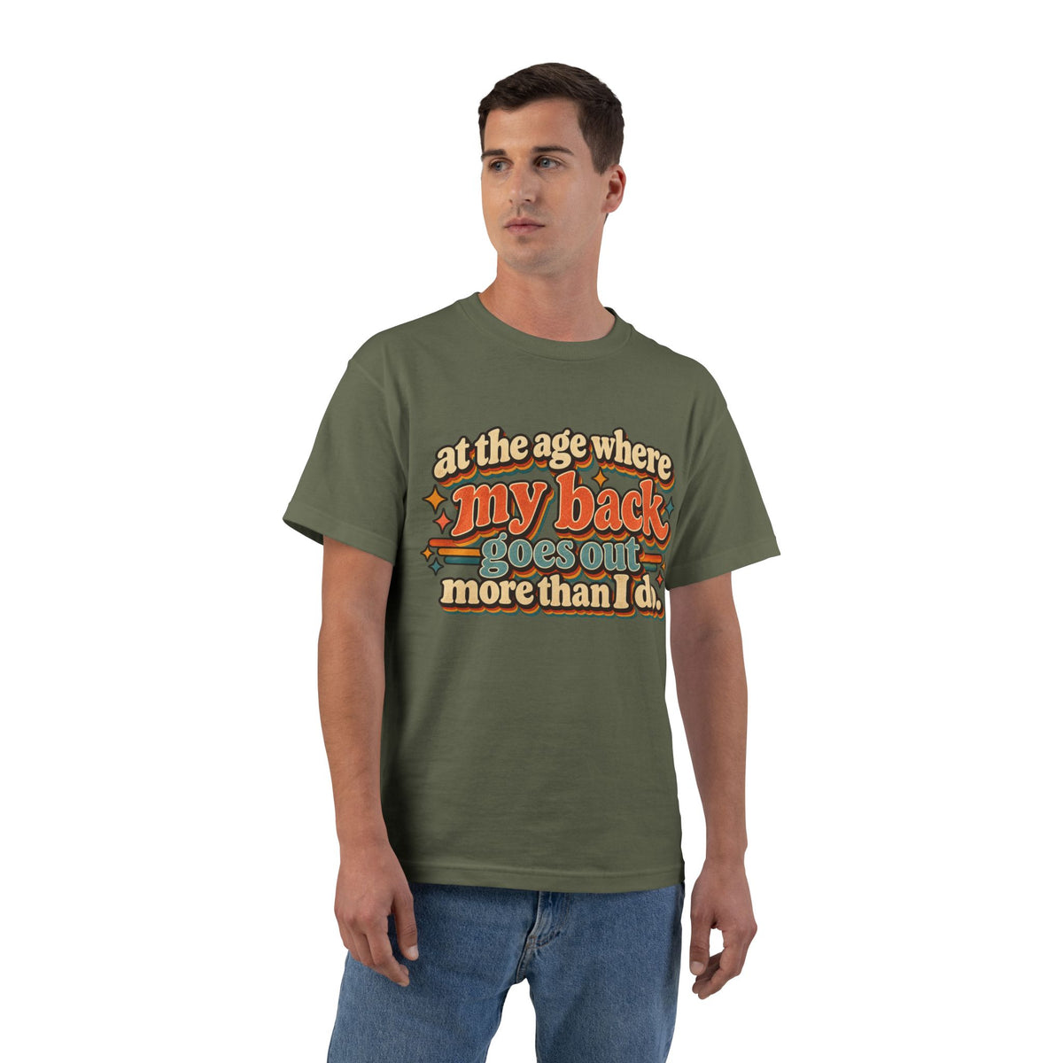 my back goes out more than I do T-Shirt | Retro Text Graphic