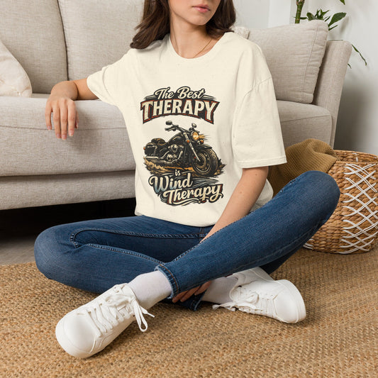 Motorcycle "The Best Therapy" T-Shirt | Bike Wind Therapy Design