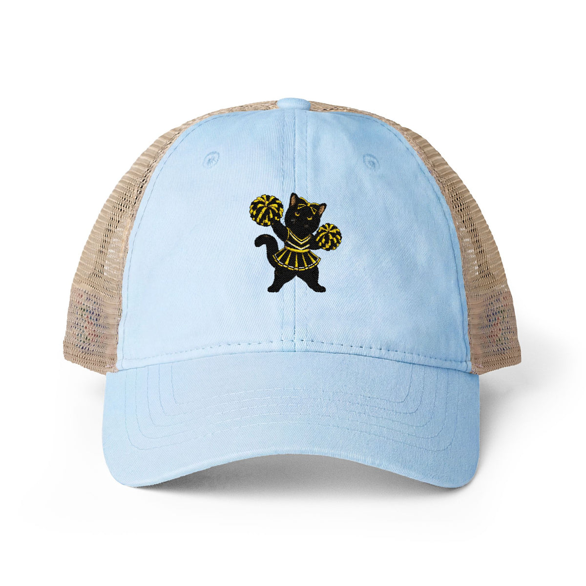 Black Cat Cheer Cap Women's Washed Mesh-Back Cap