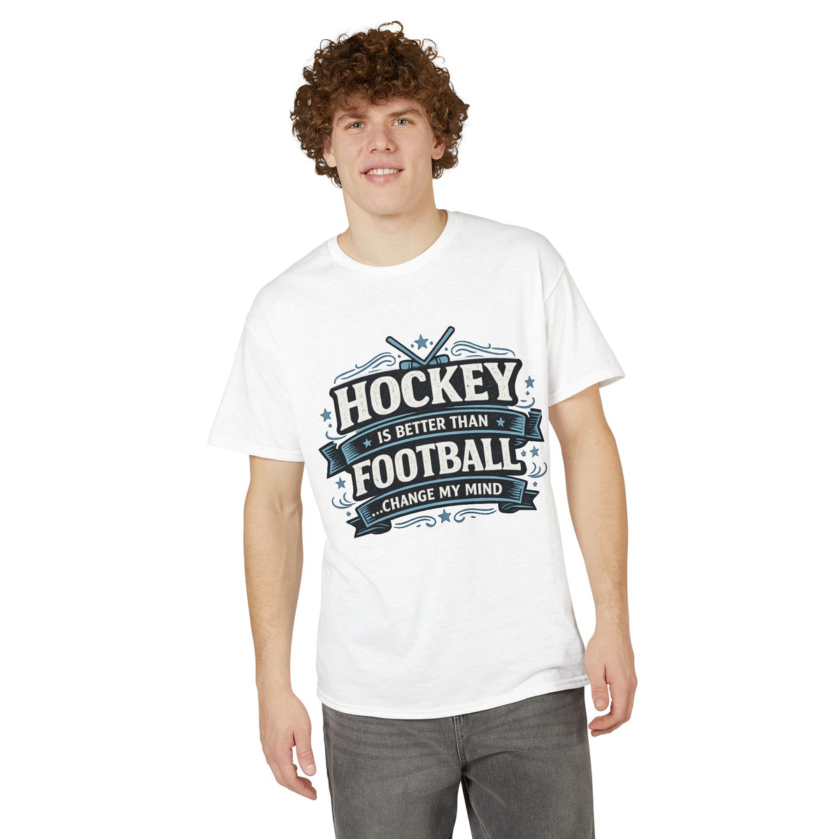Hockey Is Better Than Football T-Shirt | Change My Mind sports tee