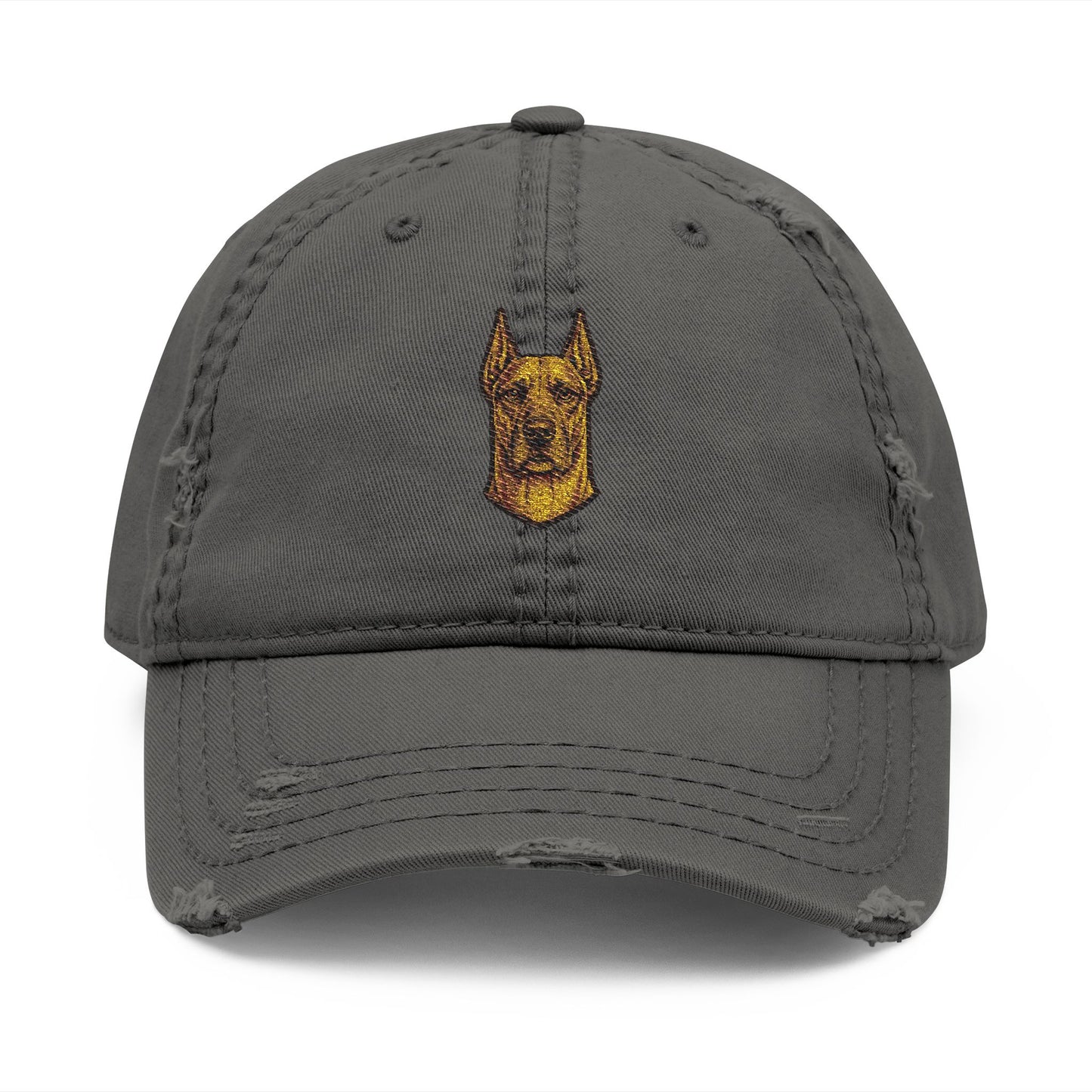 Great Dane Head Embroidered Hat | Distressed Baseball Cap