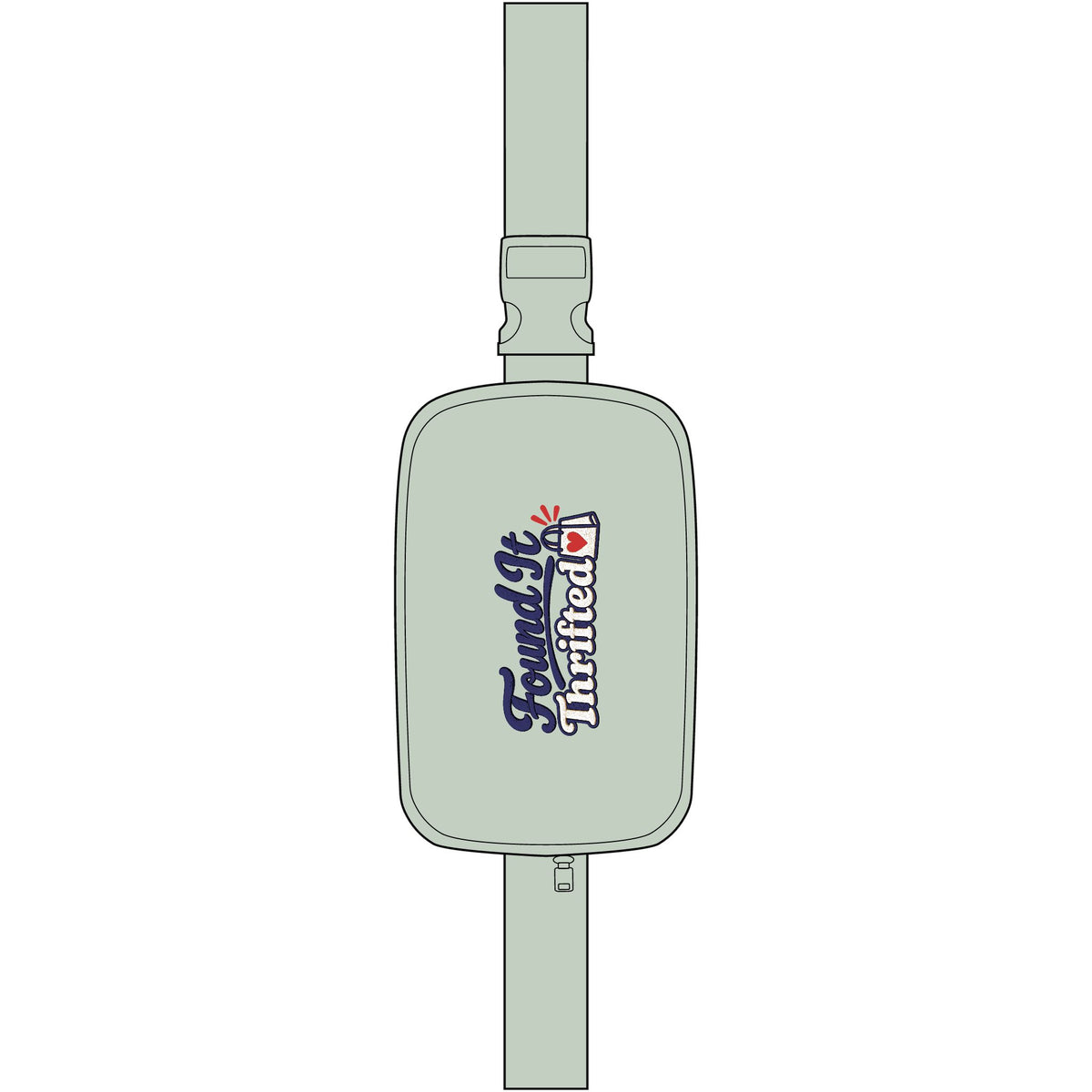 Explorer Sling Bag — Embroidered "Found Thrifted" Crossbody- found it thrifted