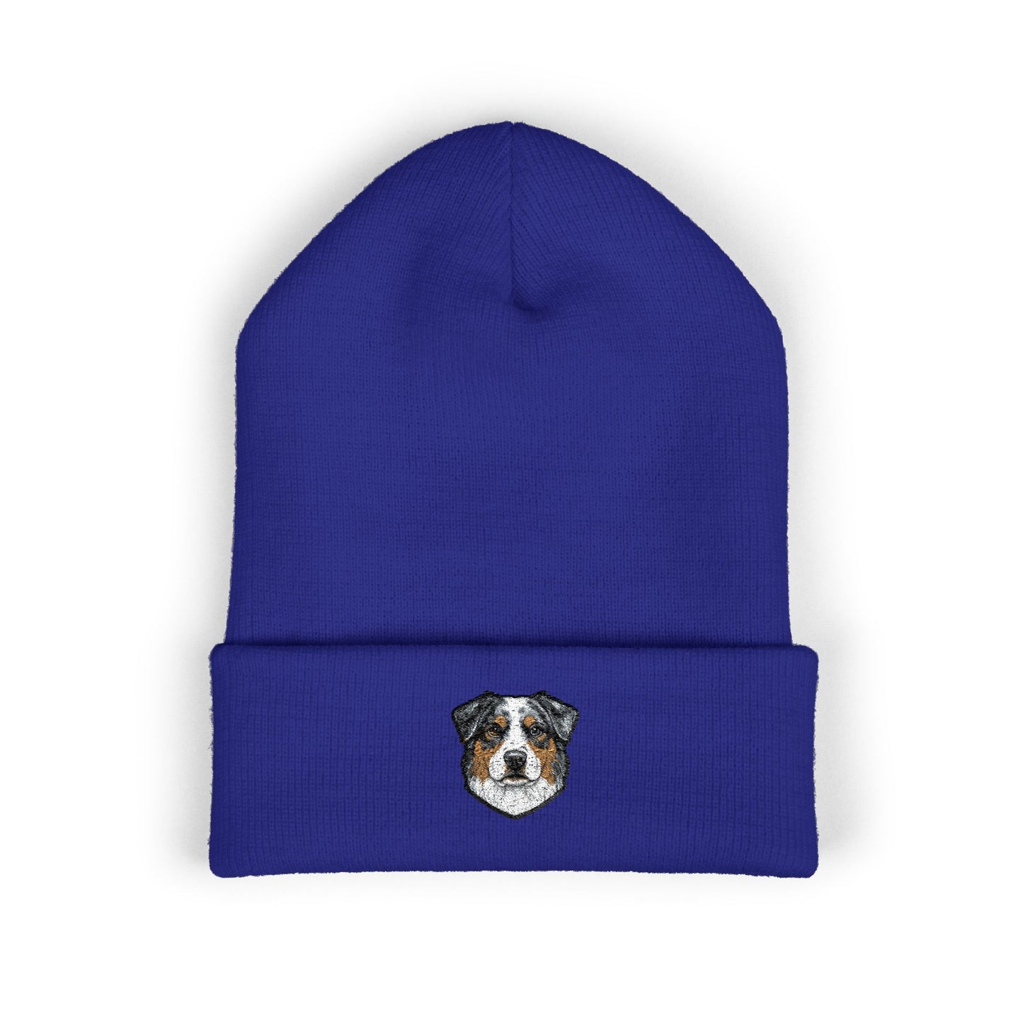 Australian Sheperd Embroidered Beanie | Cuffed Knit Hat