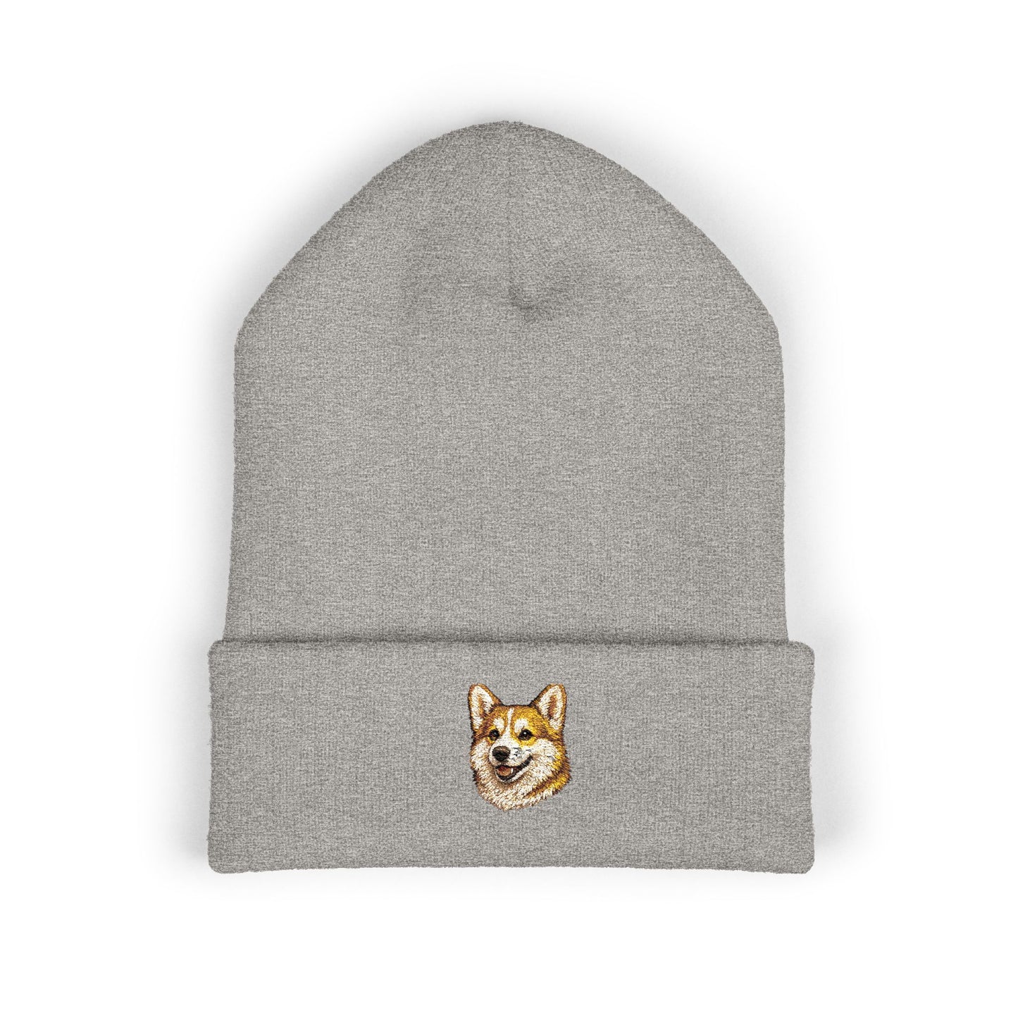 Corgi Embroidered Beanie | Cuffed Knit Hat
