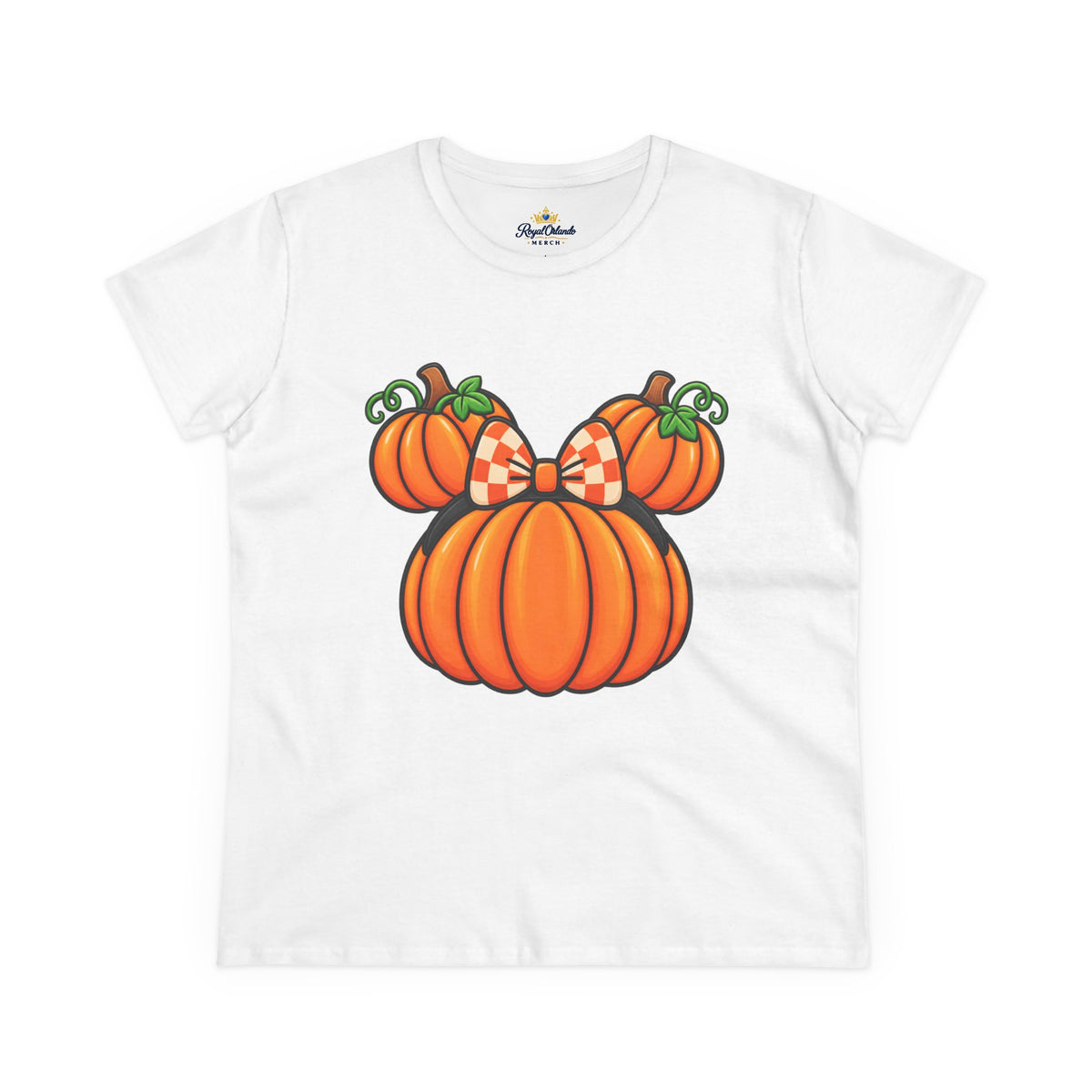 Fall Pumpkin Ears Tee | Pumpkin Adult Bow T-Shirt, Fall Halloween Top