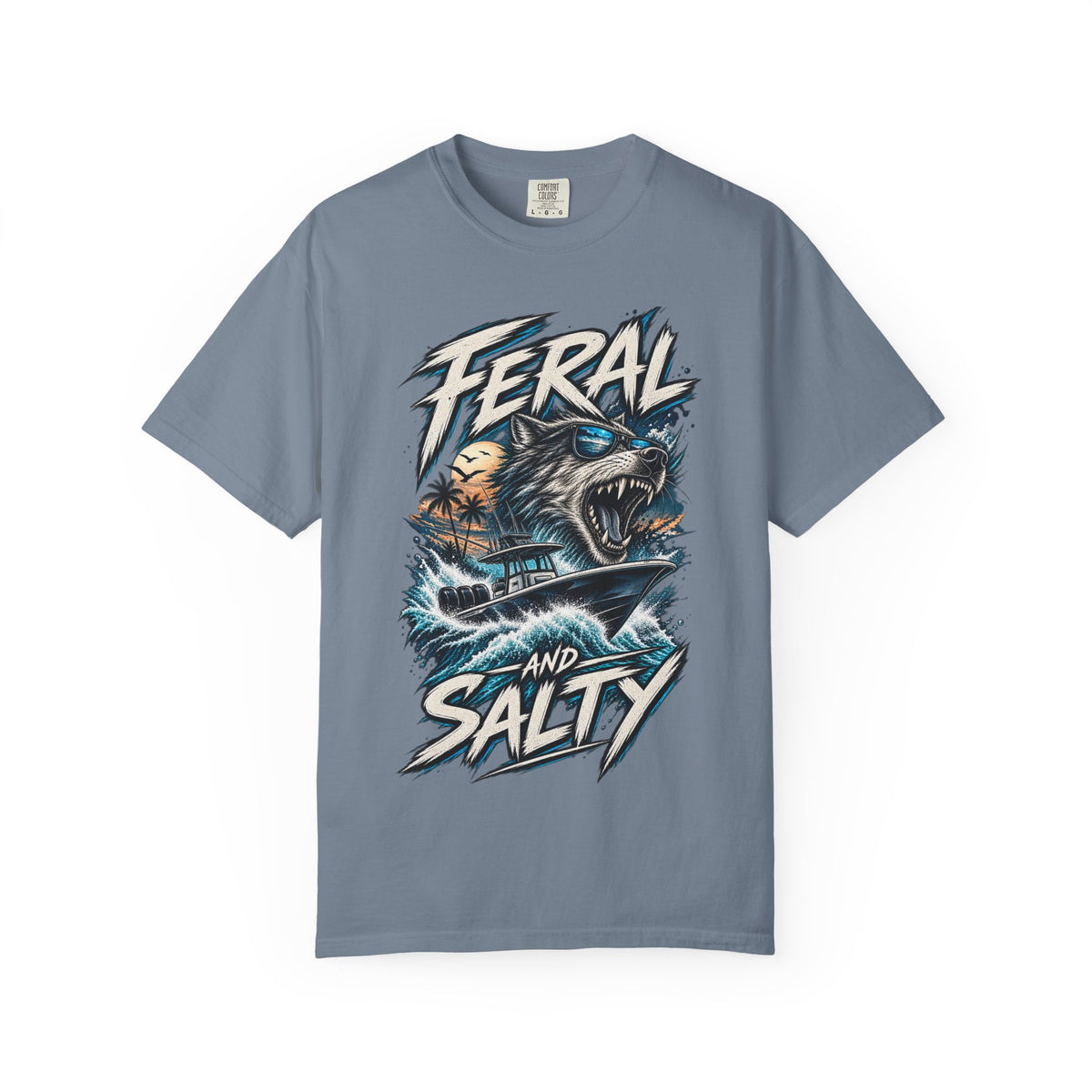 T-Shirt — "Feral and Salty" Aggressive Sea Bear Graphic Tee