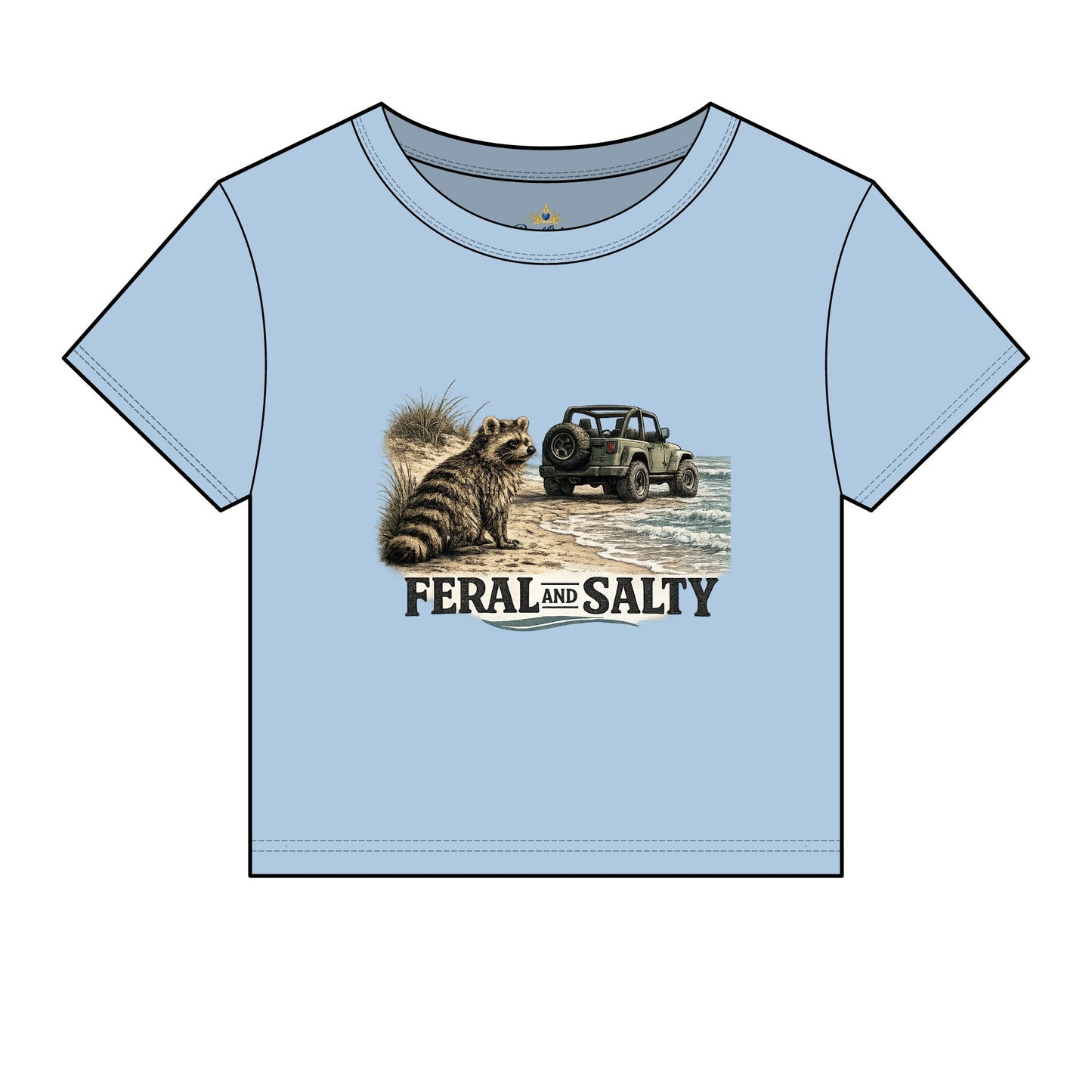 Women's Micro Rib Baby Tee Salty and Feral Ocean theme