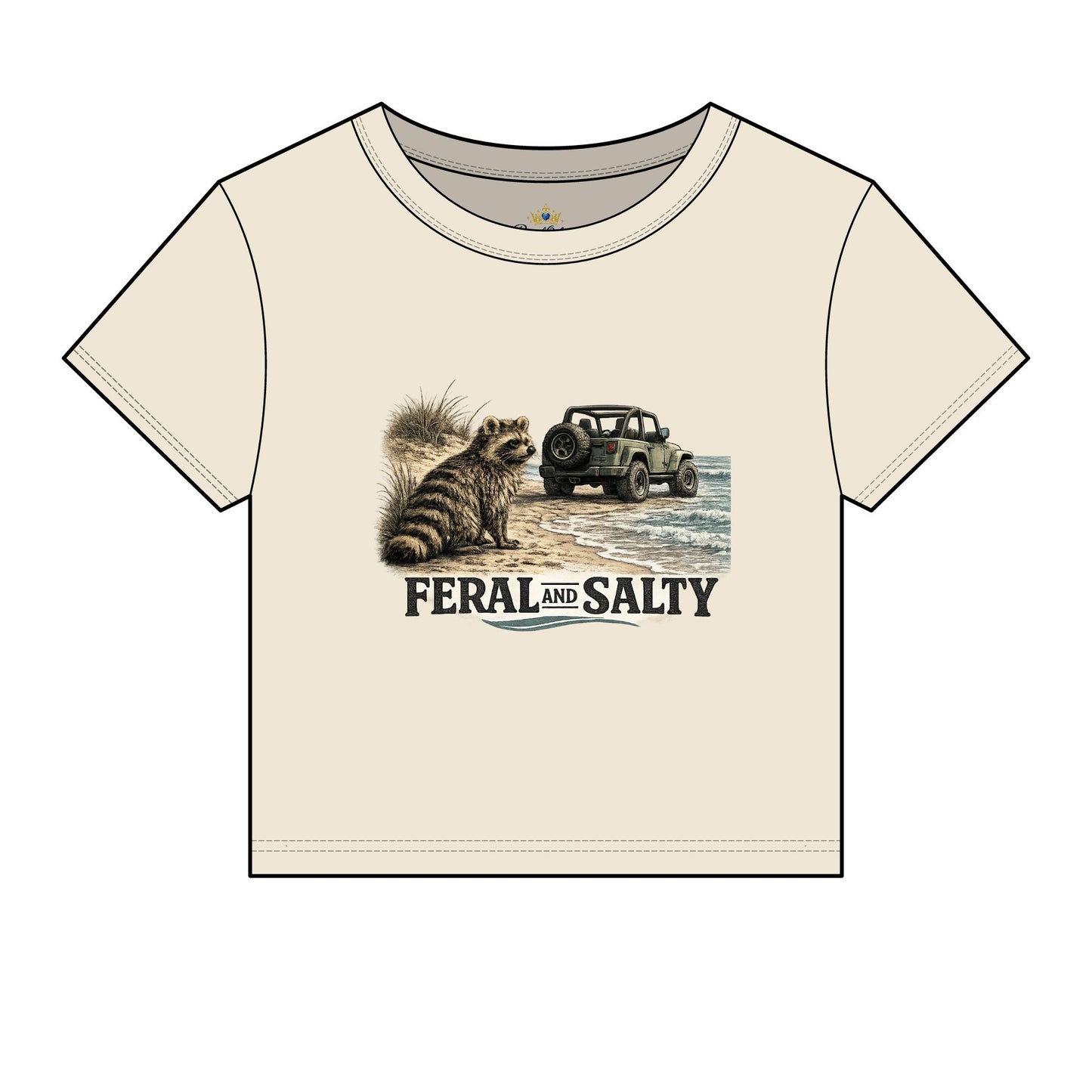 Women's Micro Rib Baby Tee Salty and Feral Ocean theme