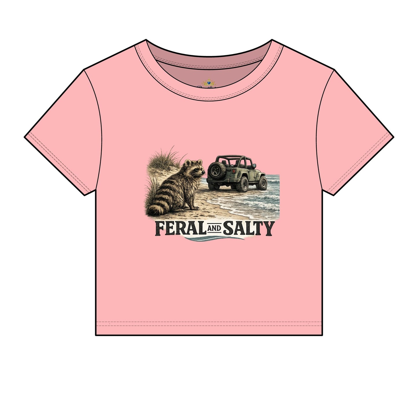Women's Micro Rib Baby Tee Salty and Feral Ocean theme