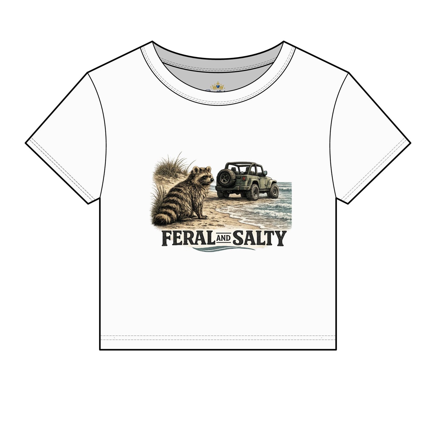 Women's Micro Rib Baby Tee Salty and Feral Ocean theme