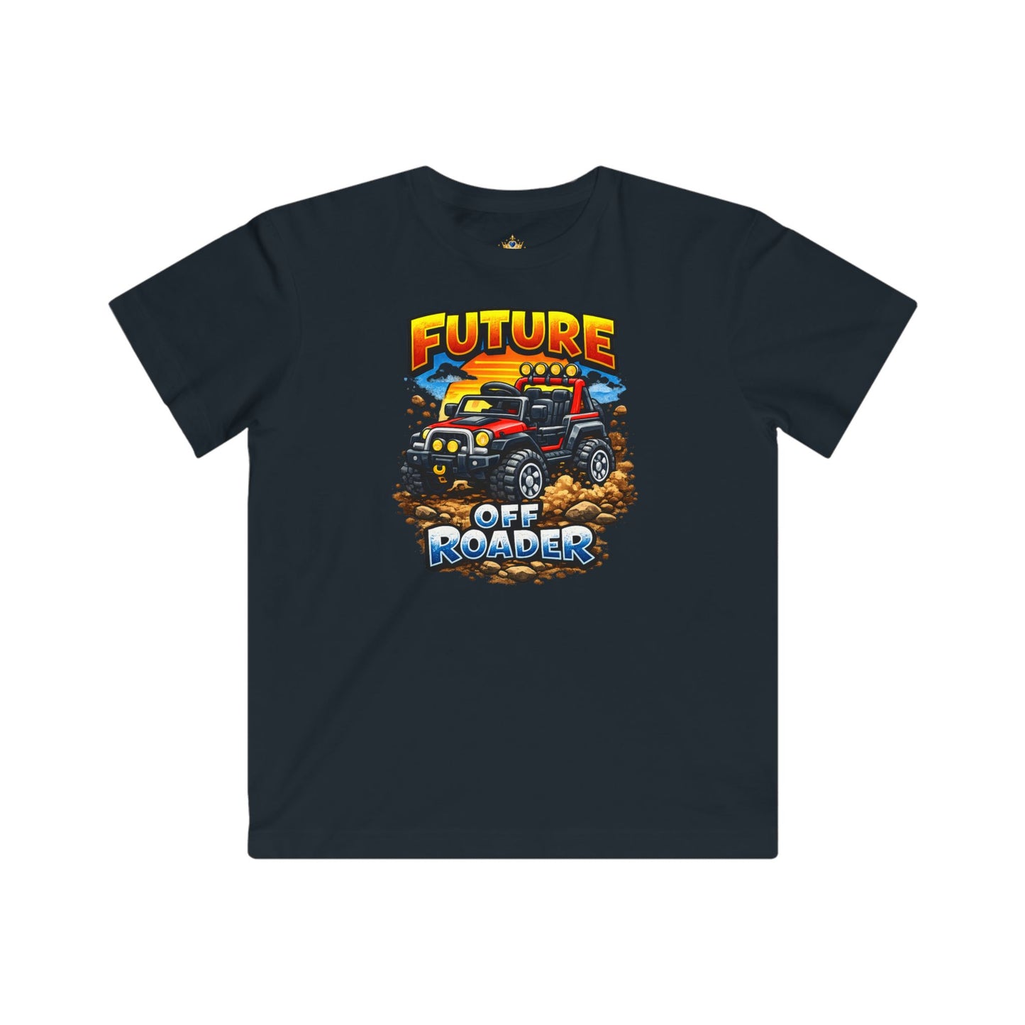 Future Off Roader Kids Tee | Monster Truck Dirt Splash Graphic