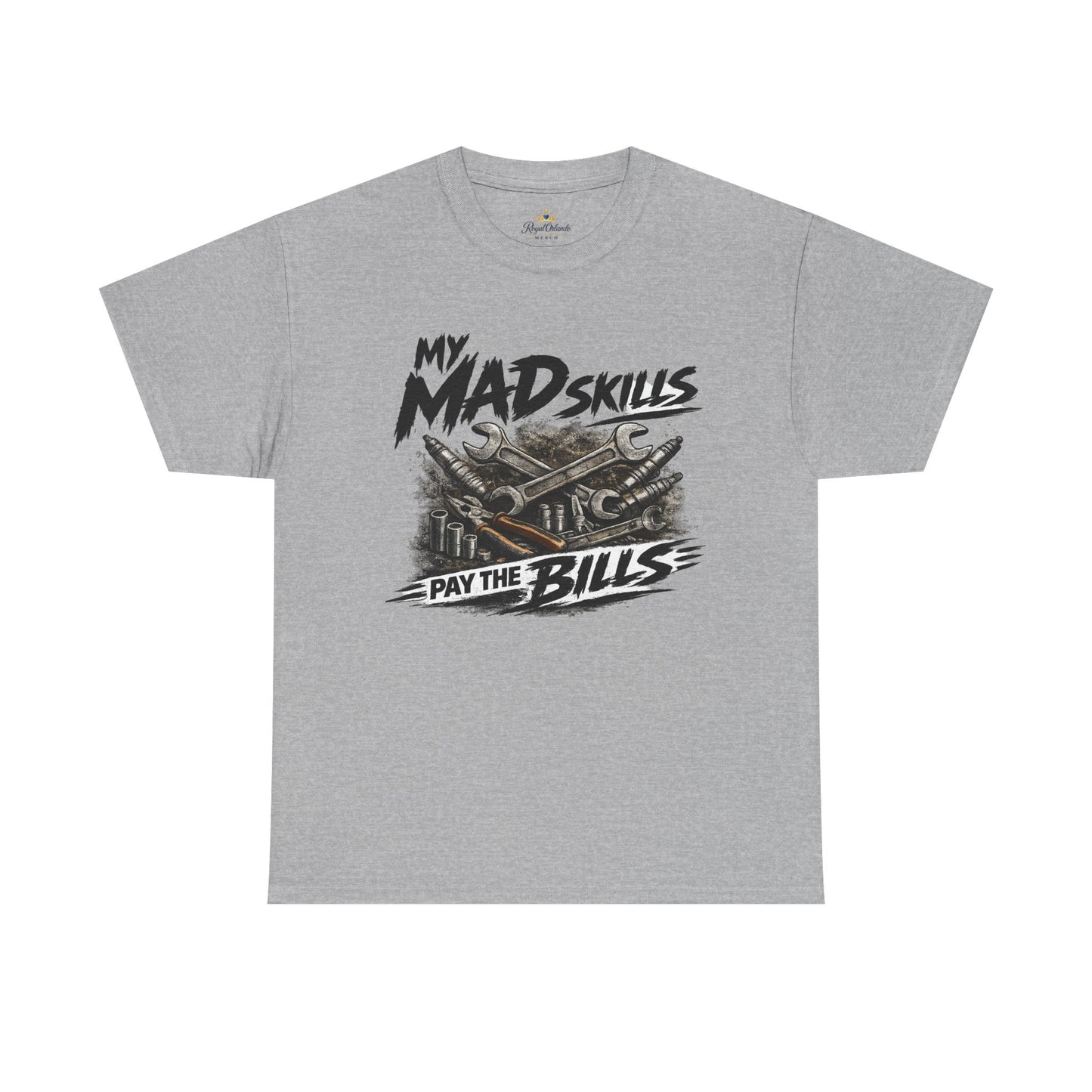 My Mad Skills Pay The Bills T-Shirt | Vintage Mechanic Toolbox Graphic Tee Gift for Dad