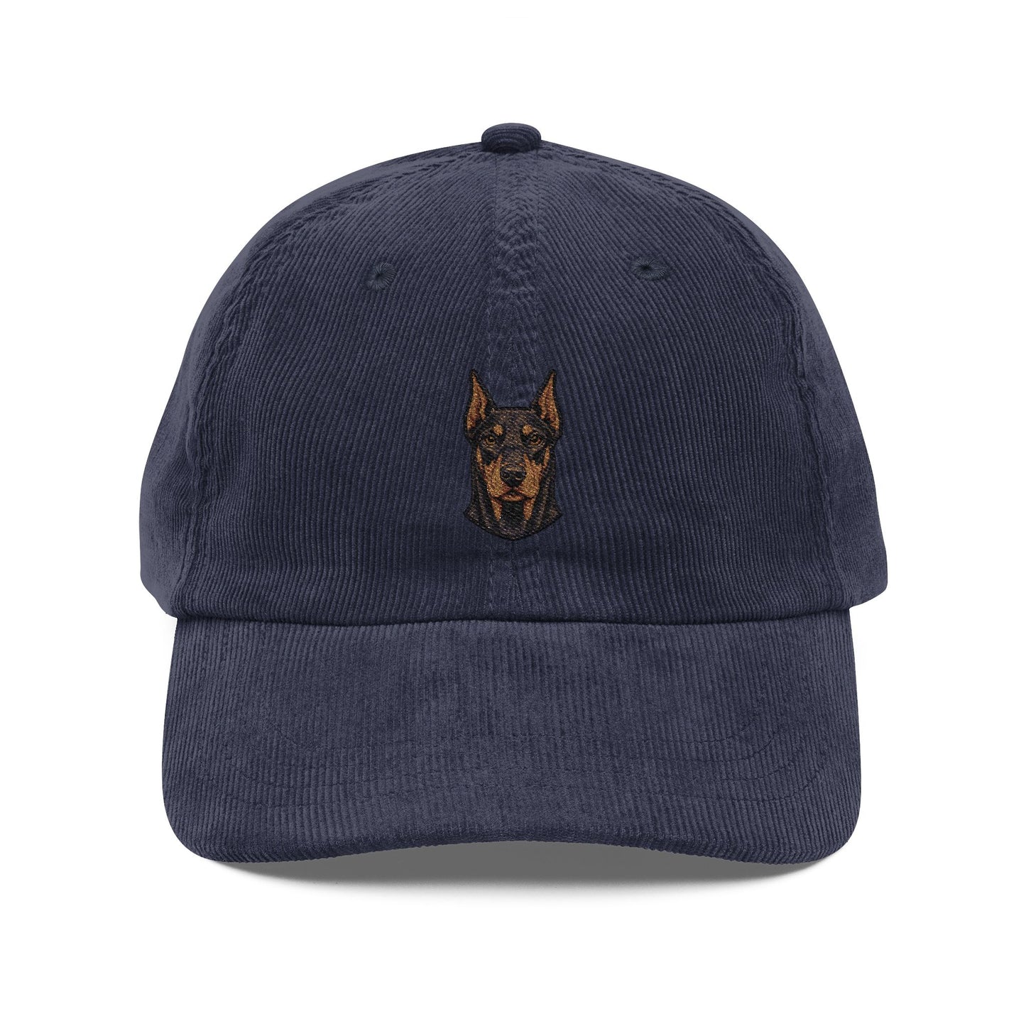 Embroidered Doberman Pinscher Dog Head Cap | Corduroy Hat