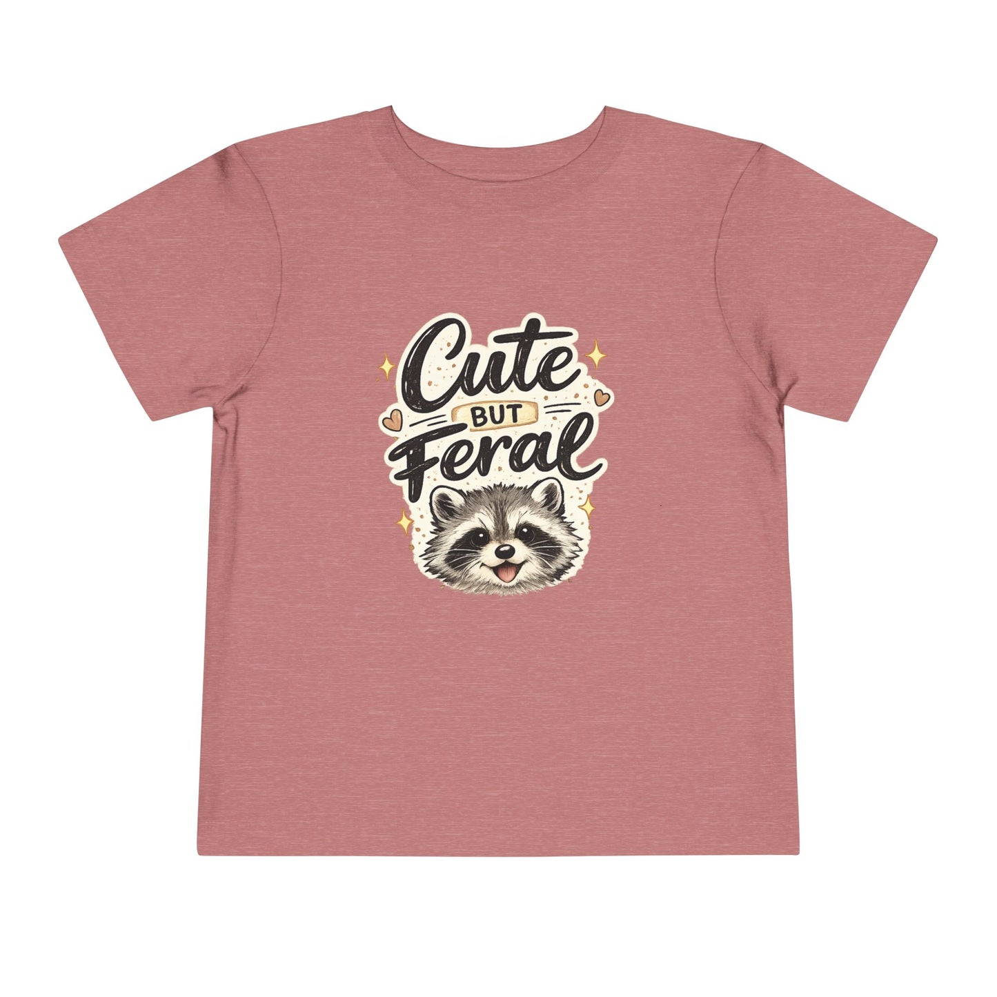 Cute But Feral Raccoon Toddler Tee | Kids Animal Graphic Shirt