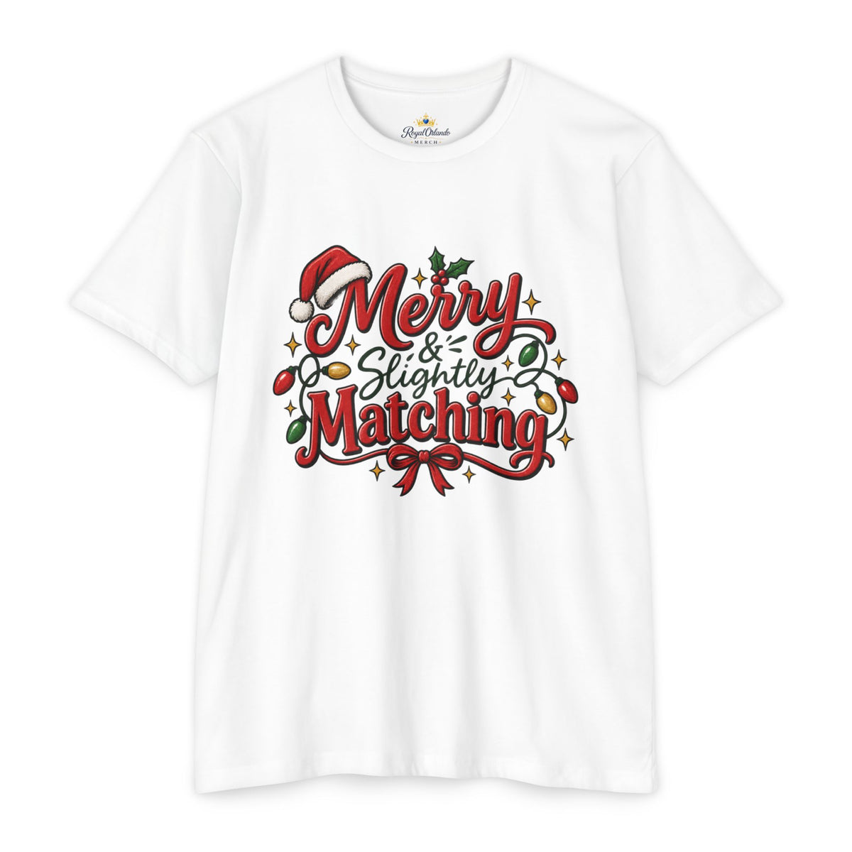 Merry & Slightly Matching Christmas T-Shirt- Family and Friends holiday pajama shirts