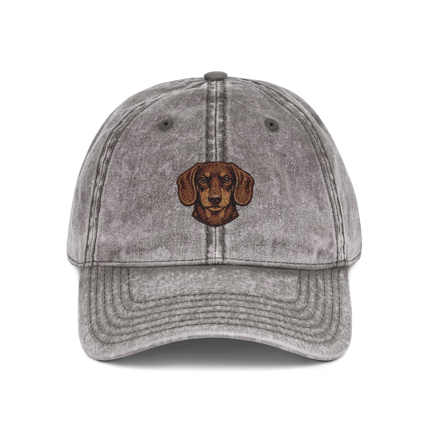 Embroidered Dachshund Head Cap | Vintage Distressed Baseball Hat