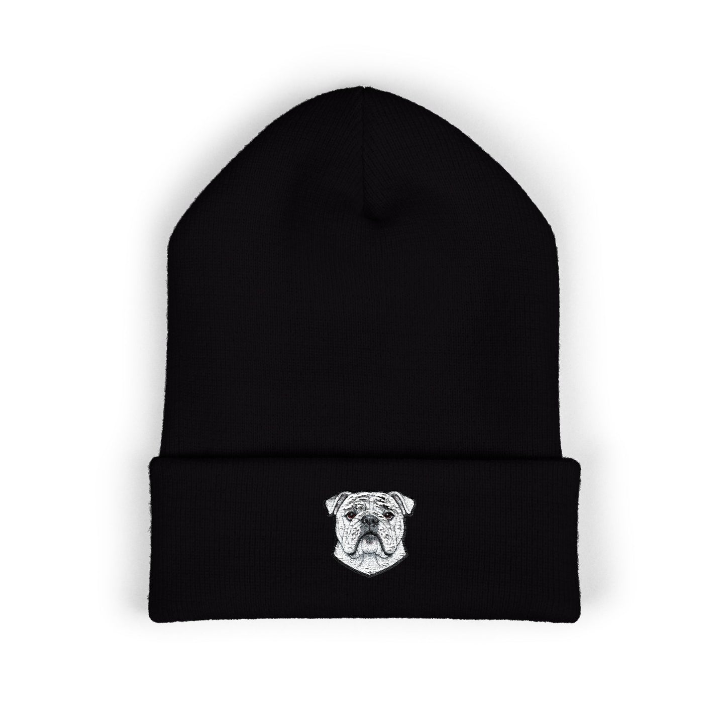 English Bulldog Embroidered Beanie | Cuffed Knit Hat
