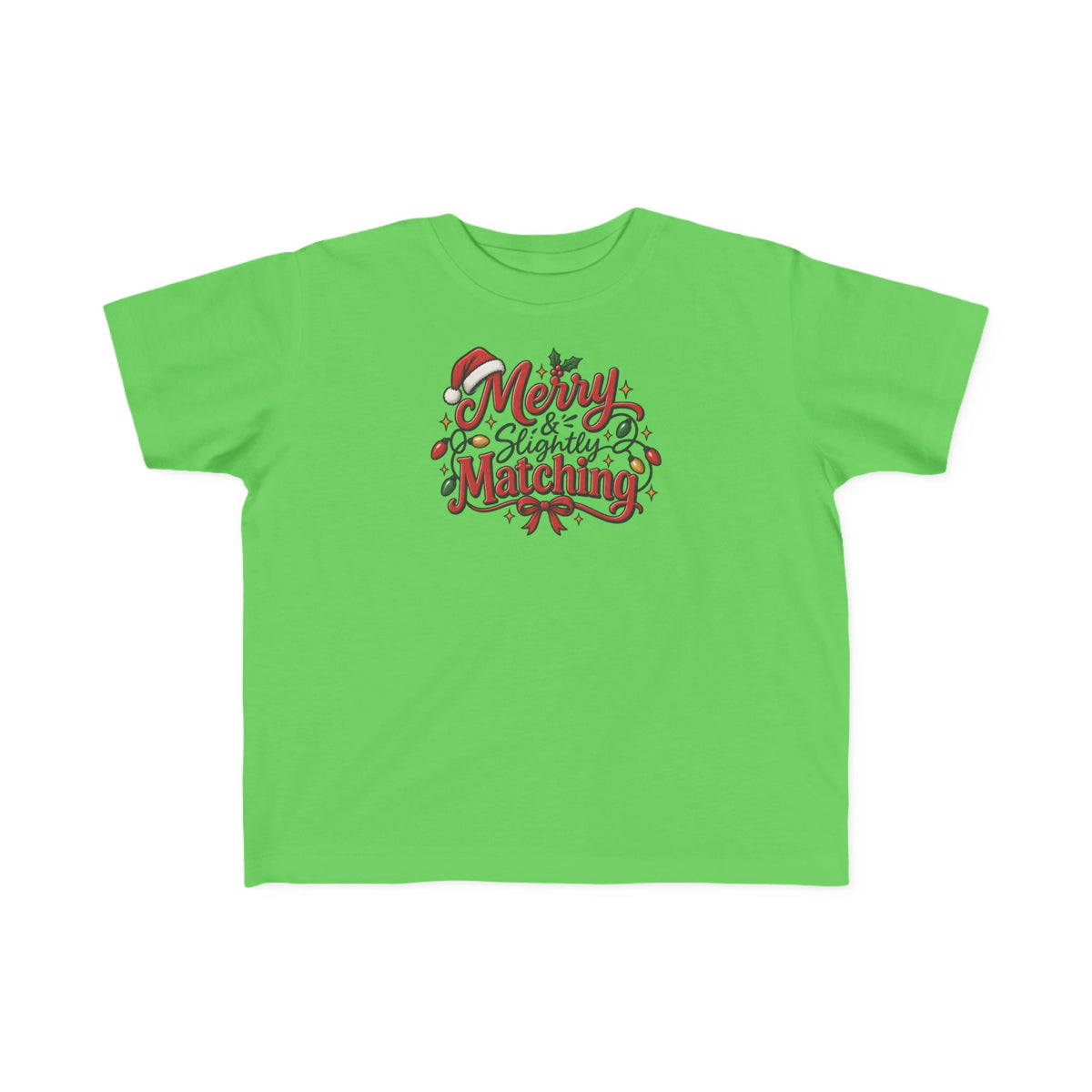 Toddler Christmas Tee – “Merry & Slightly Matching” Holiday Shirt friends or family matching tee