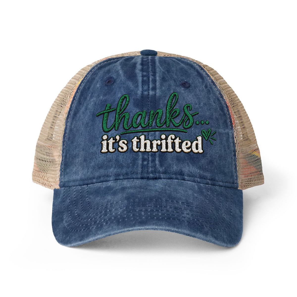 Women's Washed Mesh-Back Cap- Thanks it's thrifted