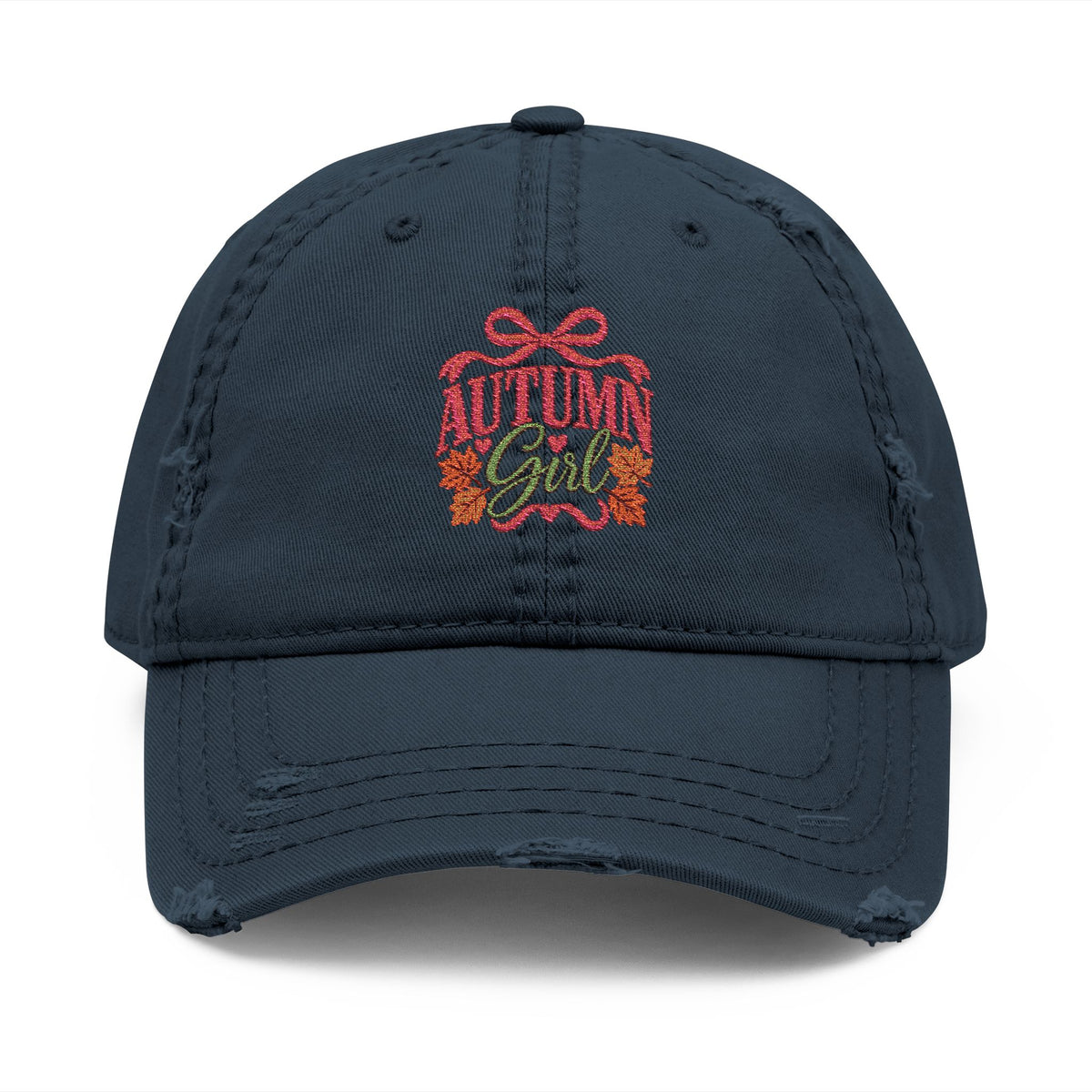 Autumn Girl Distressed Fall Hat (Embroidery)